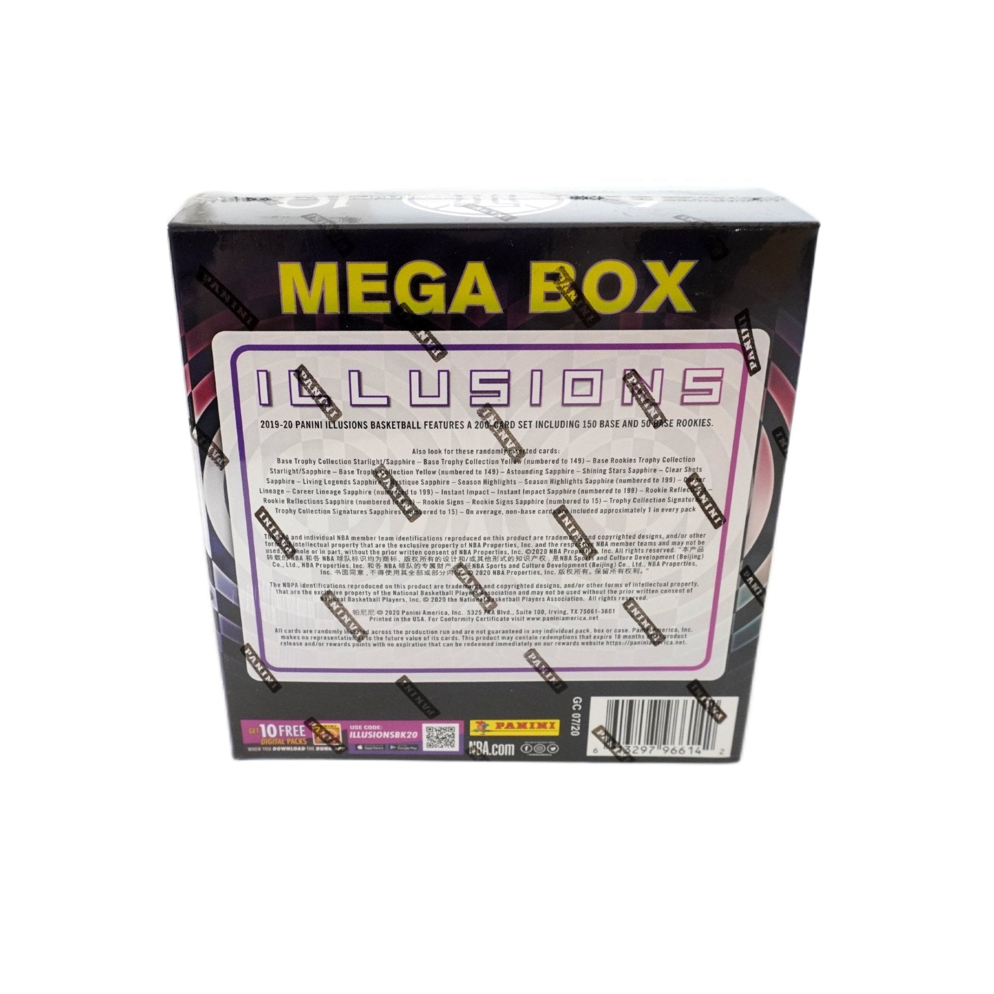 2019/20 Panini Illusions Basketball Mega Box Rückseite – Inhalt, Odds, Inserts, Parallels, NBA Basketballkarten kaufen bei Habibicards