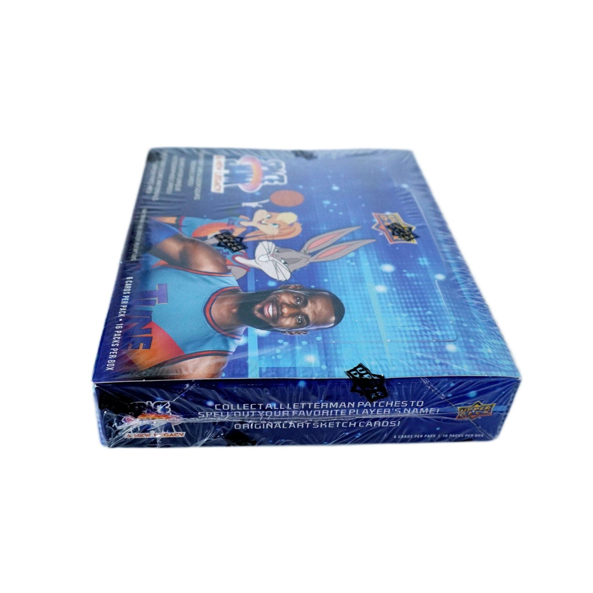 Space Jam A New Legacy Hobby Box 2021 linke Seite – Upper Deck Trading Cards, Space Jam Basketballkarten, LeBron James Collectibles kaufen bei Habibicards