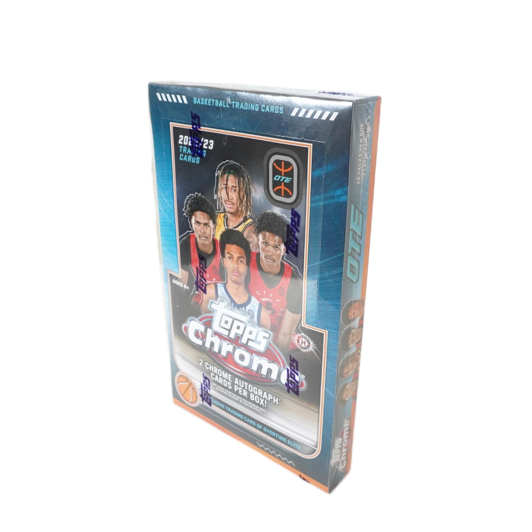 Topps Chrome Overtime Elite Basketball Hobby Box 2022/23 Rückseite – Inhalt, Odds, Rookie Cards, Chrome Inserts, Refractors, Autogramme, Basketballkarten kaufen bei Habibicards