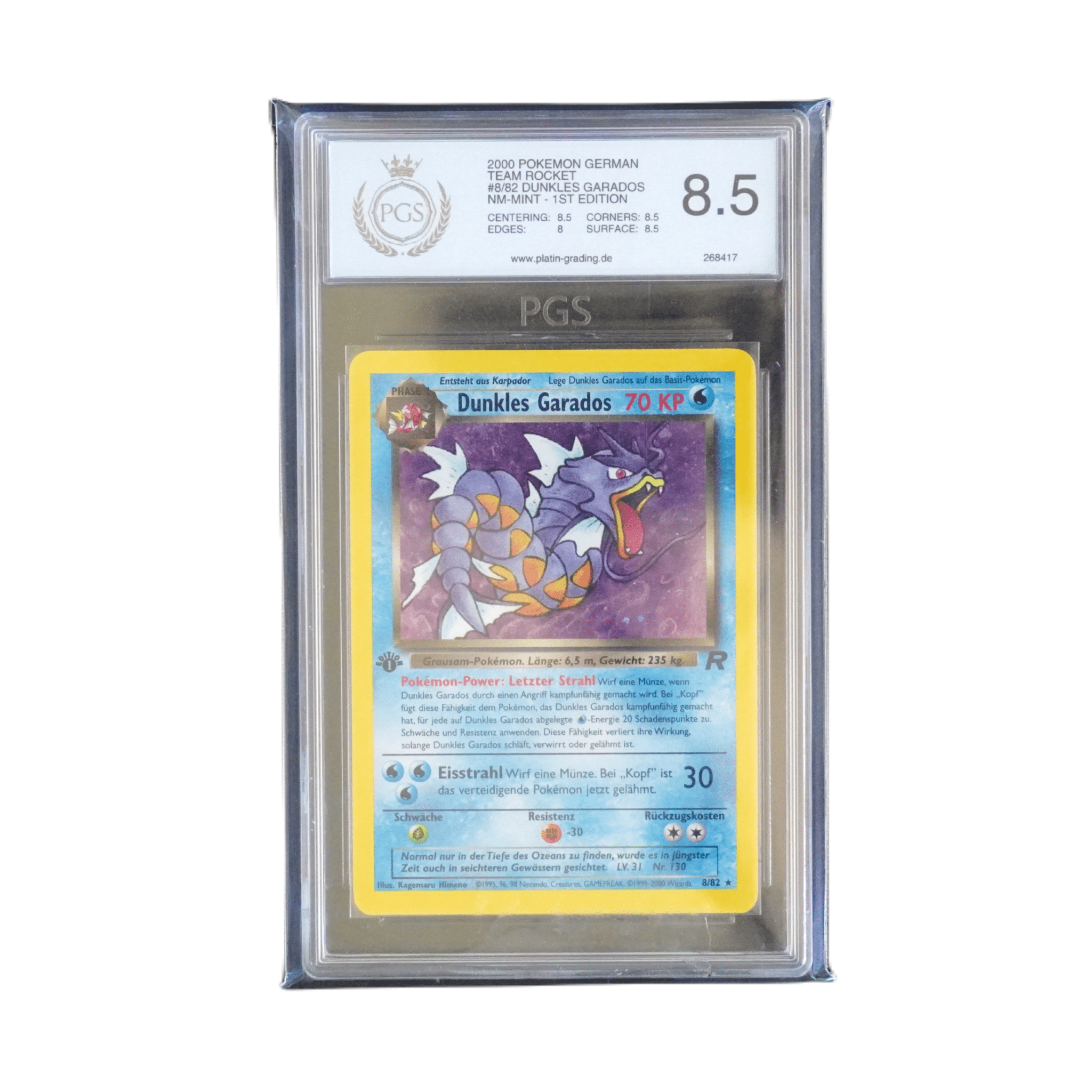 Dunkles Garados Team Rocket 1. Edition 2000 PGS8.5 – bei Habibicards kaufen