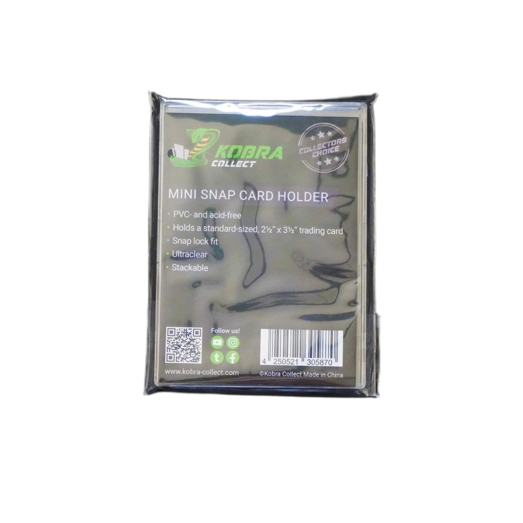 Kobra Collect Mini Snap Kartenhalter Rückseite – kompakter Sammelkartenhalter für TCG und Sportkarten, praktische Snap-Technik für einfaches Handling, ideal für Displays kaufen bei Habibicards