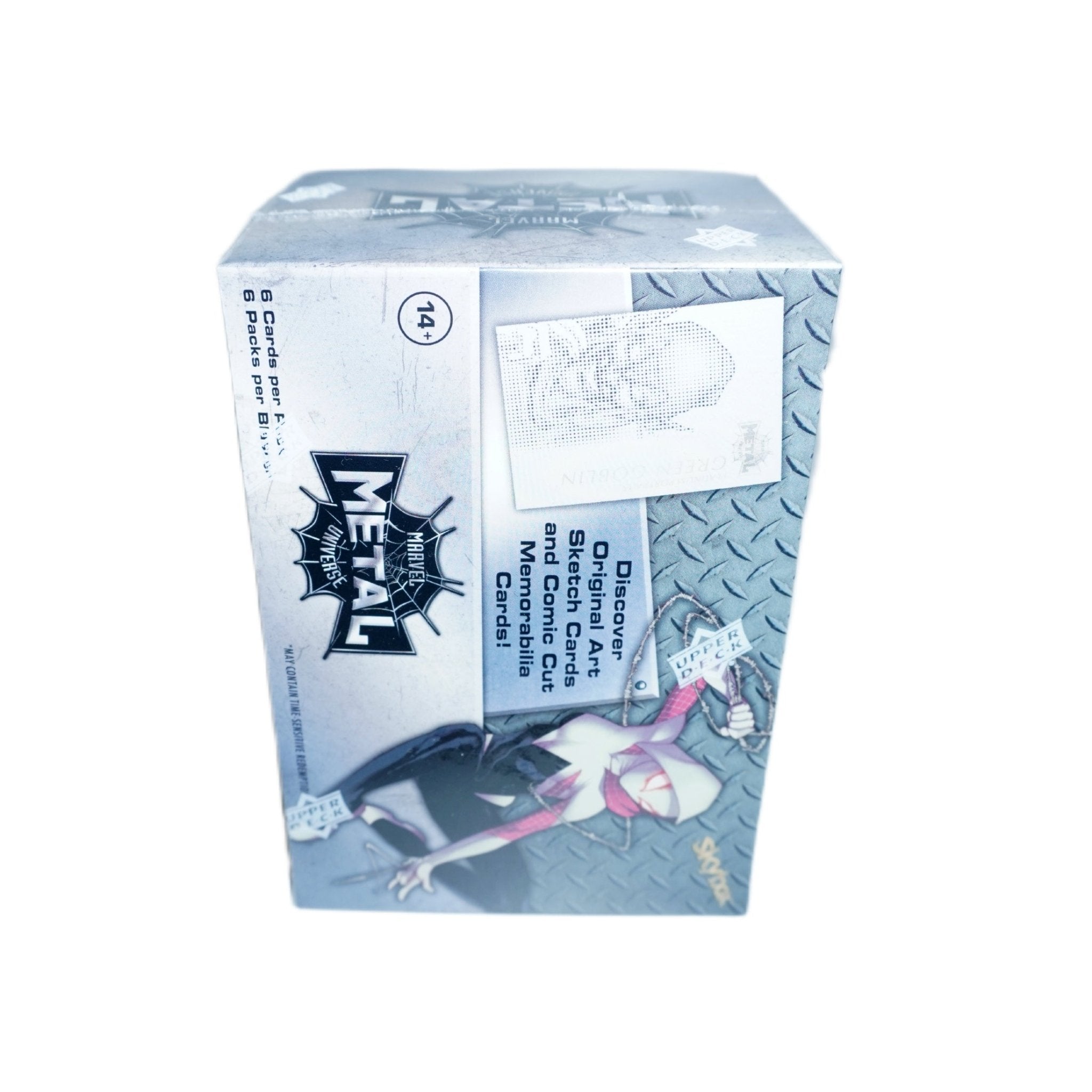 Metal Universe Spider-Man Blaster Box 2022 linke Seite – Marvel Trading Cards Blaster Box im Metall-Look mit exklusiven Inserts und Parallels kaufen bei Habibicards