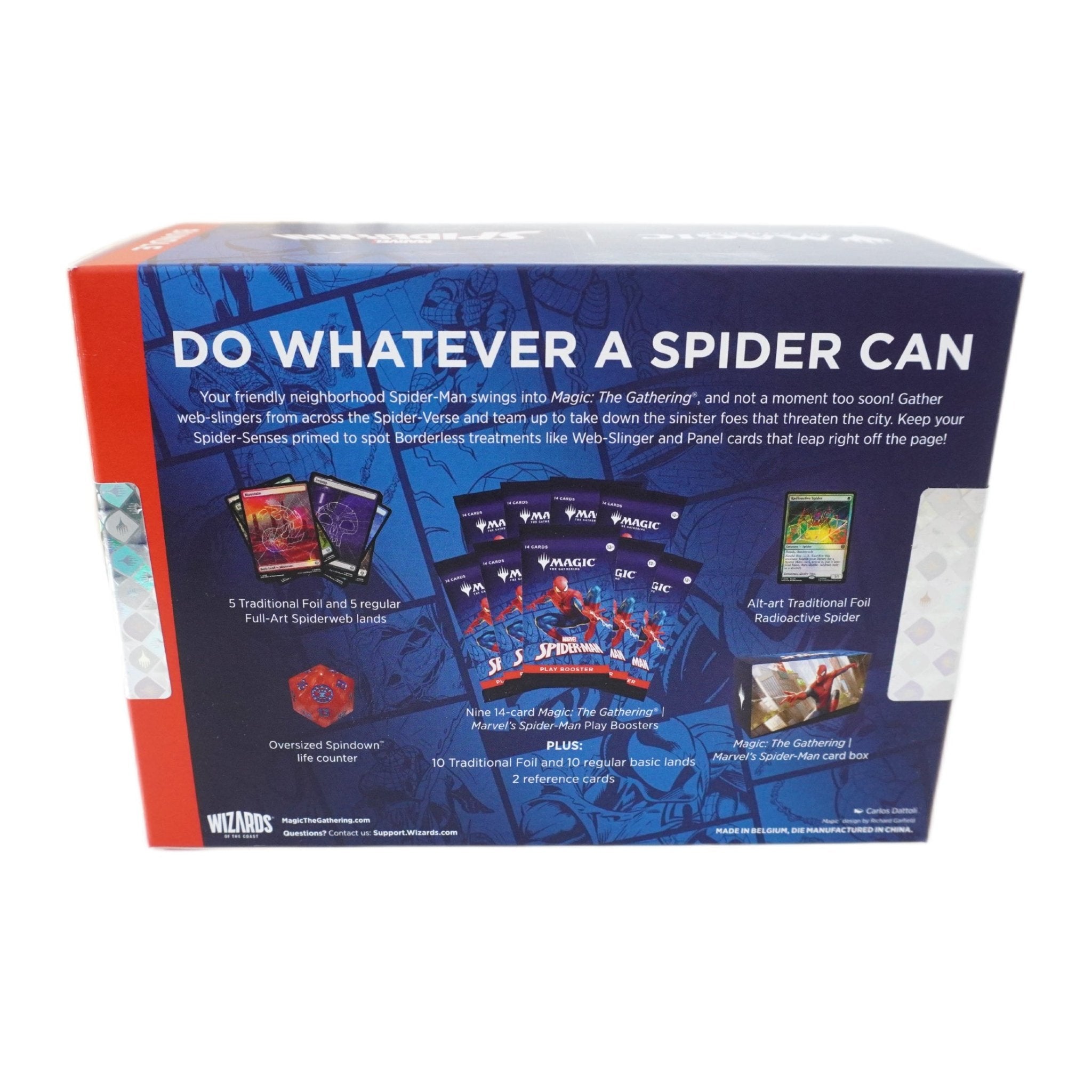 Rückseite Magic The Gathering Marvel’s Spider-Man Bundle ENG 2025 – offizielles englisches MTG Bundle mit Spider-Man Karten bei Habibicards kaufen