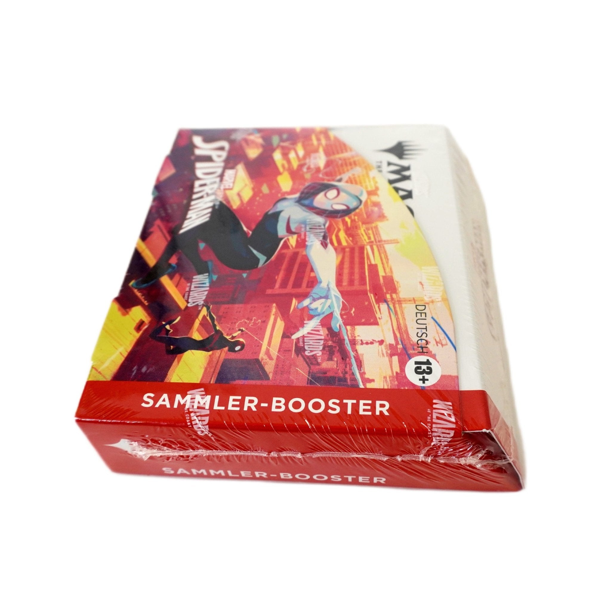 Rechte Seitenansicht MtG Marvel’s Spider-Man Collector Booster Display – limitiertes TCG Display Deutsch bei Habibicards