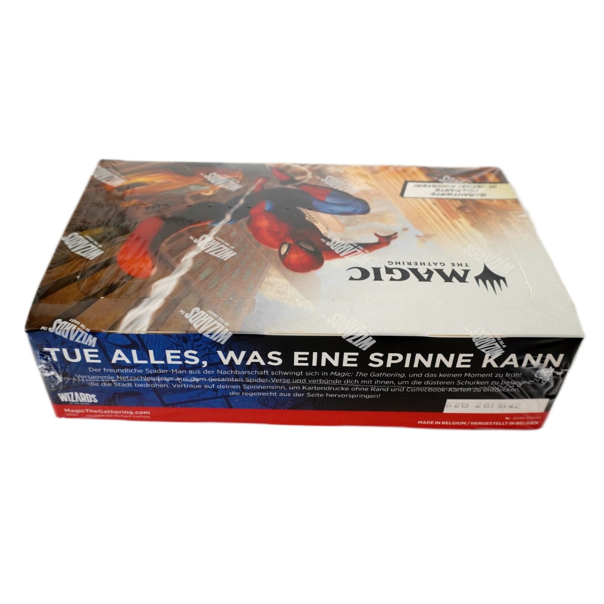 Linke Seitenansicht MTG Marvel’s Spider-Man Play Booster Display – deutsche Sammlerbox bei Habibicards