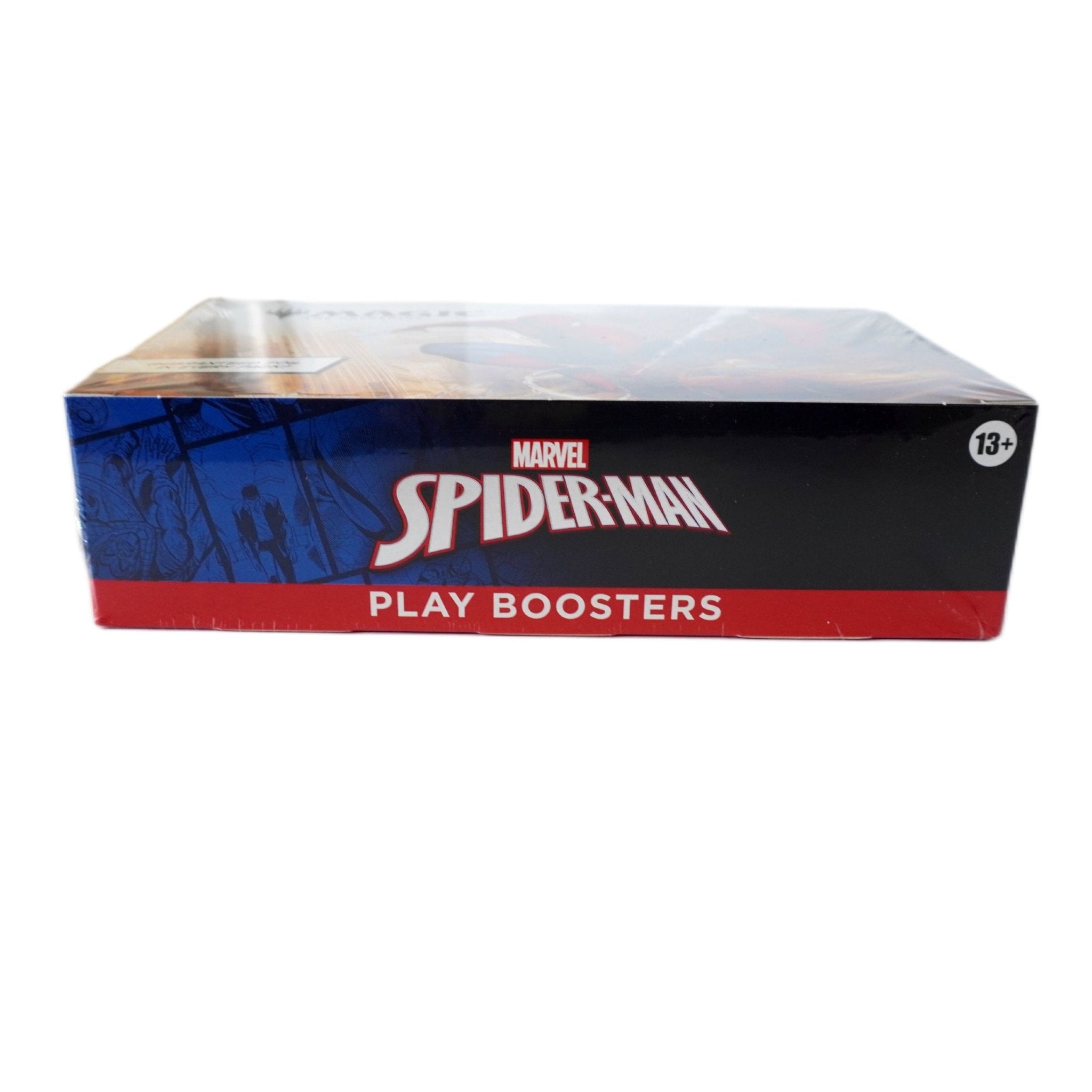 Linke Seitenansicht Magic The Gathering Marvel’s Spider-Man Play Booster Display EN – englisches MTG Spider-Man Display bei Habibicards