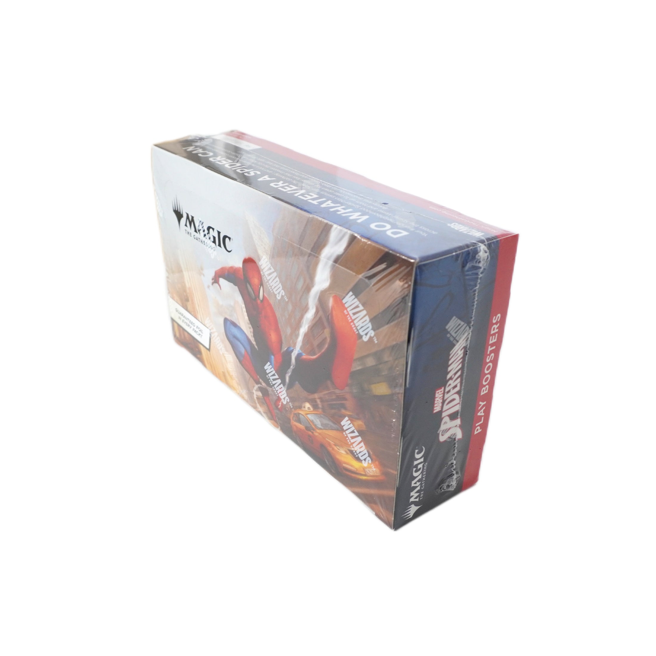 Seitenansicht Magic The Gathering Marvel’s Spider-Man Play Booster Display EN – offizielles englisches MTG Spider-Man Display bei Habibicards