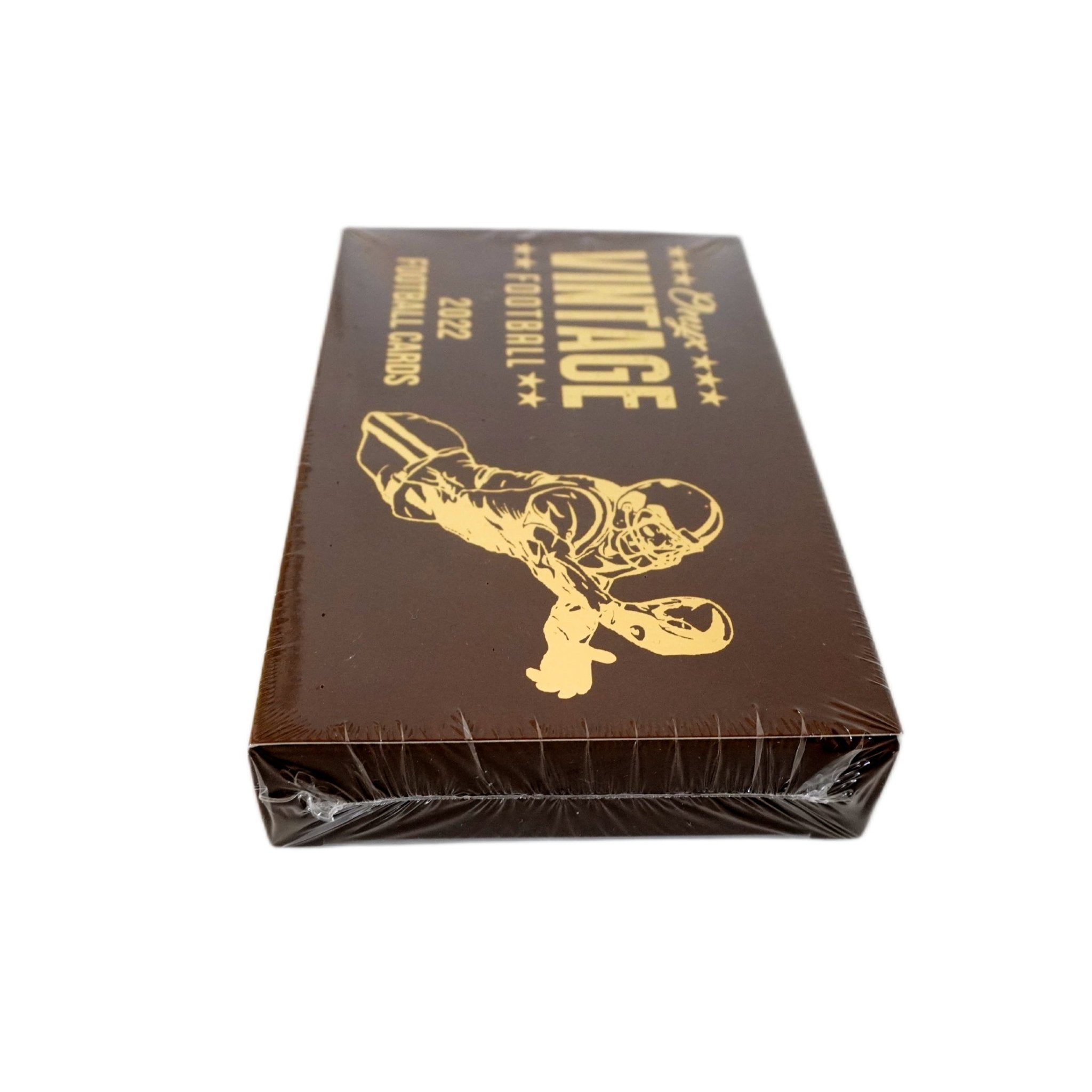 2022 Onyx Vintage Collection Football Box Schrägansicht – exklusive NFL Trading Cards Box im 3D-Winkel, offizielles Onyx Vintage Football TCG Display 2022 für Sammler online kaufen