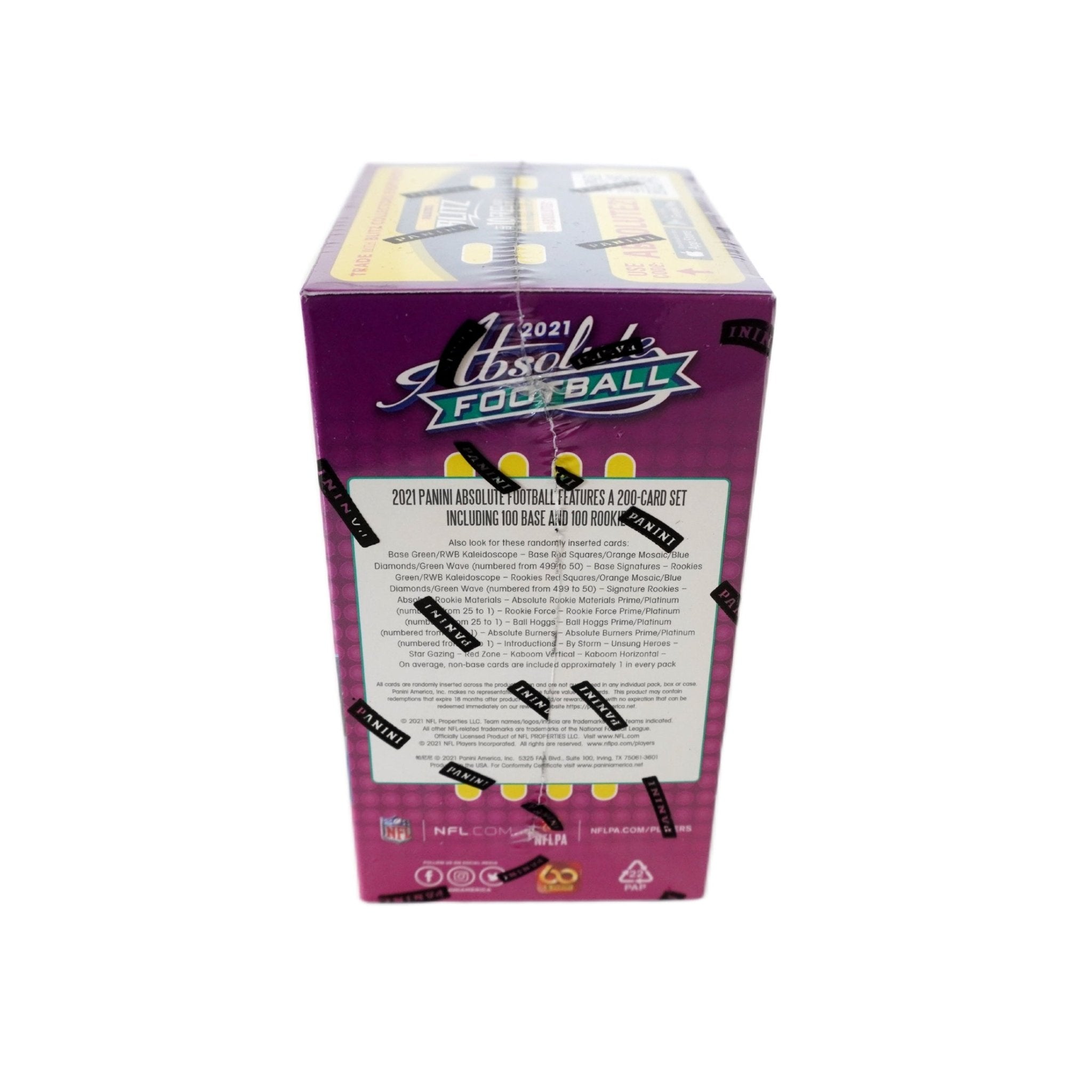 2021 Panini Absolute Football Blaster Box rechte Seite – originale Football Sammelkarten Box, offizielles Panini Absolute Trading Cards TCG Display 2021 online bestellen