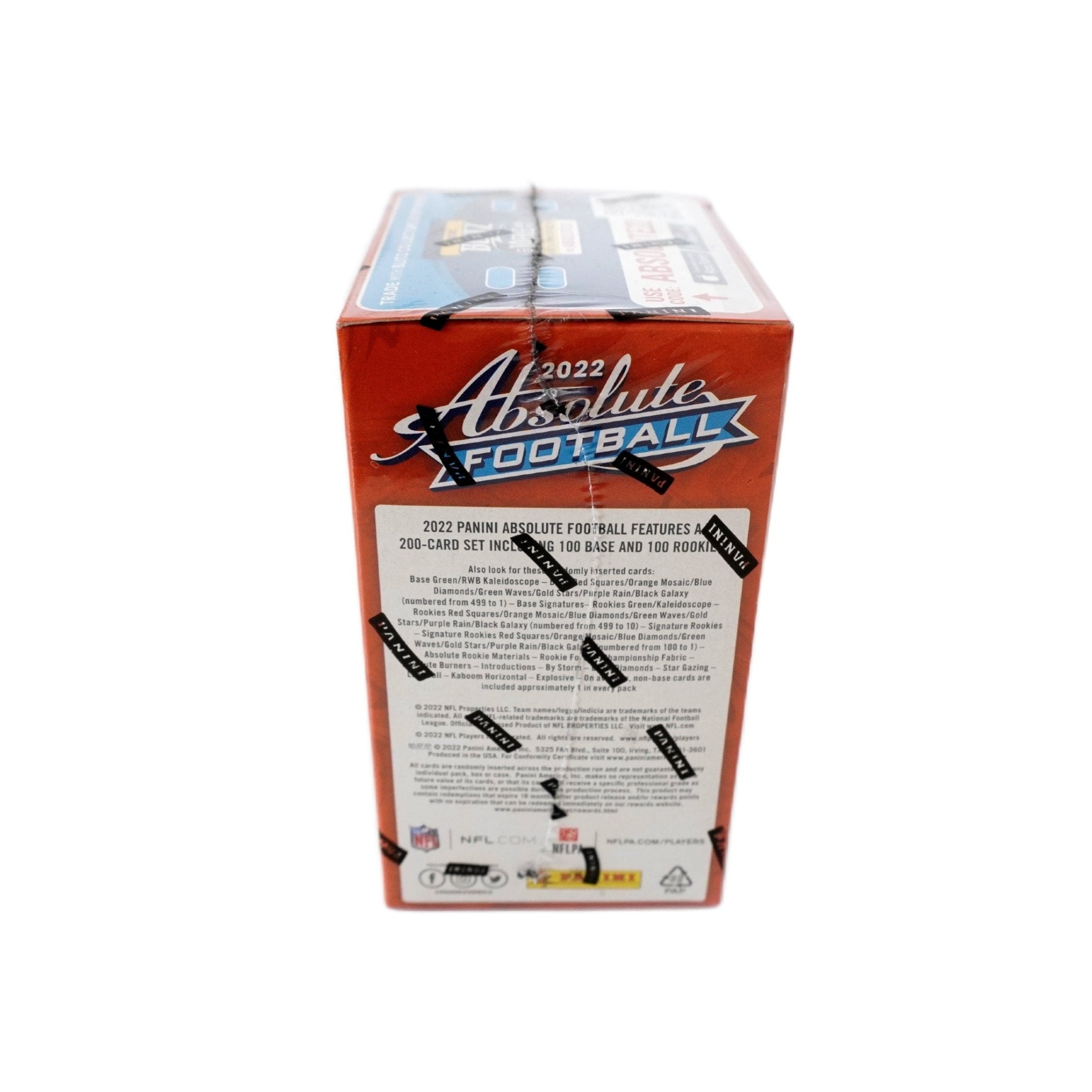2022 Panini Absolute Football Blaster Box Schrägansicht – exklusive NFL Trading Cards Box im 3D-Winkel, offizielles Panini Absolute Football TCG Display 2022 für Sammler online kaufen