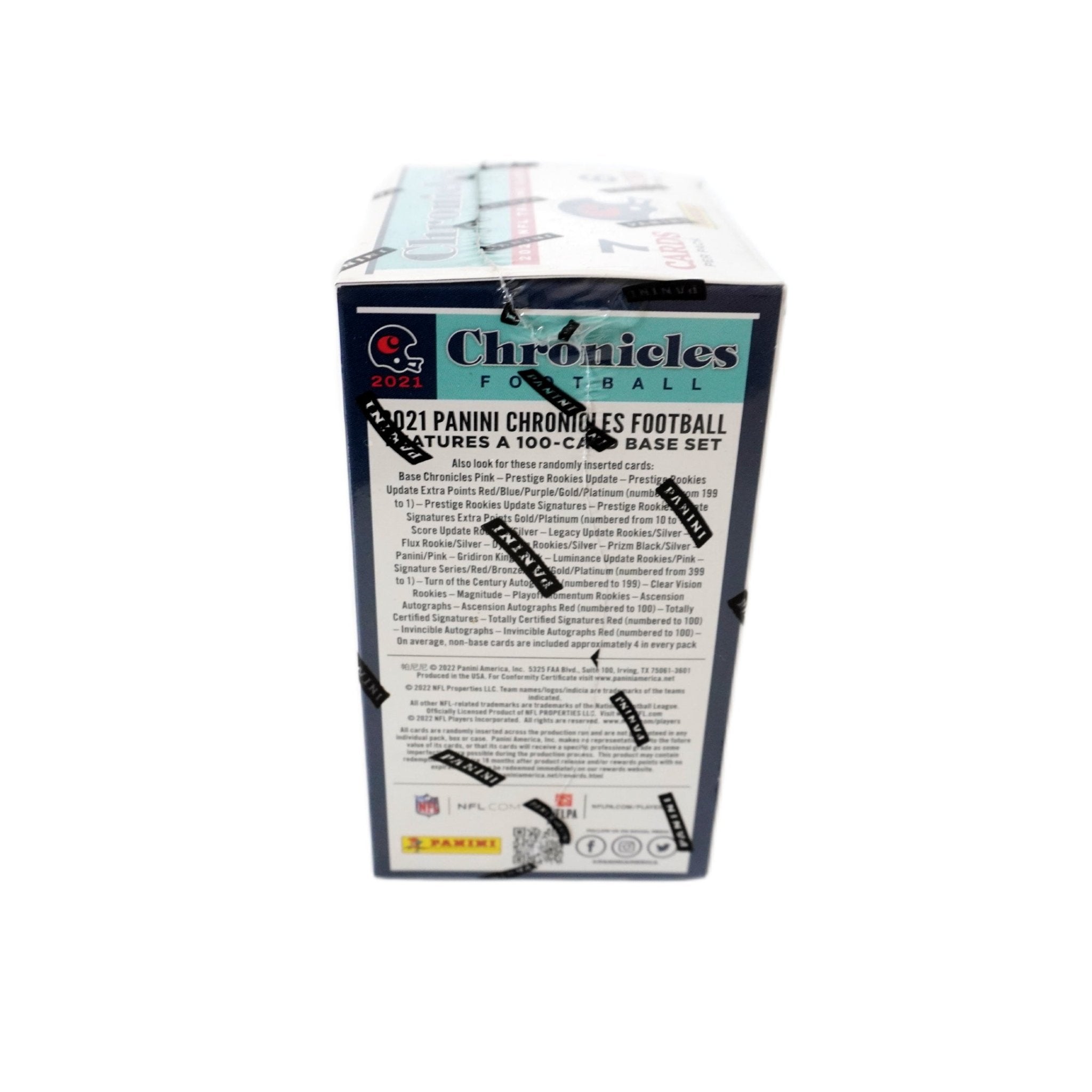 2021 Panini Chronicles Football Blaster Box rechte Seite – originale Football Sammelkarten Box, offizielles Panini Chronicles Trading Cards TCG Display 2021 online bestellen
