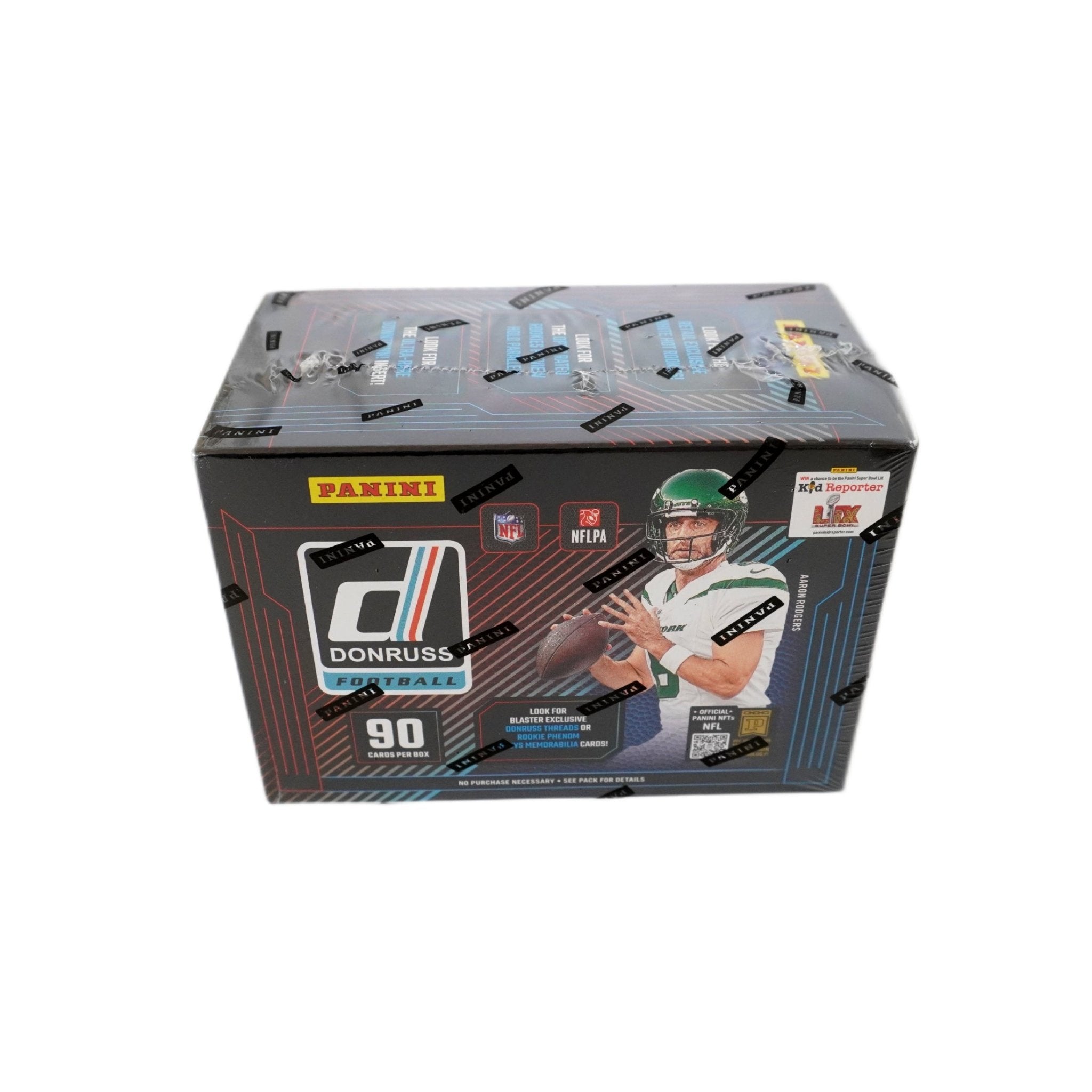 NFL 2024 Panini Donruss Football Blaster Box 6 Packungen Seitenansicht links – originale Panini NFL Trading Cards Box mit Donruss Football Sammelkarten, offizielles TCG Display 2024 günstig online bestellen