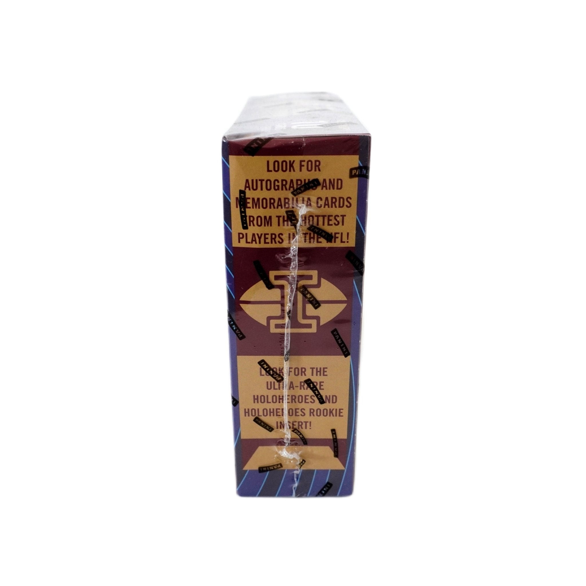 2023 Panini Illusions Football Mega Box Seitenansicht links – originale Panini NFL Trading Cards Box mit Illusions Sammelkarten, offizielles TCG Mega Display 2023 günstig online bestellen