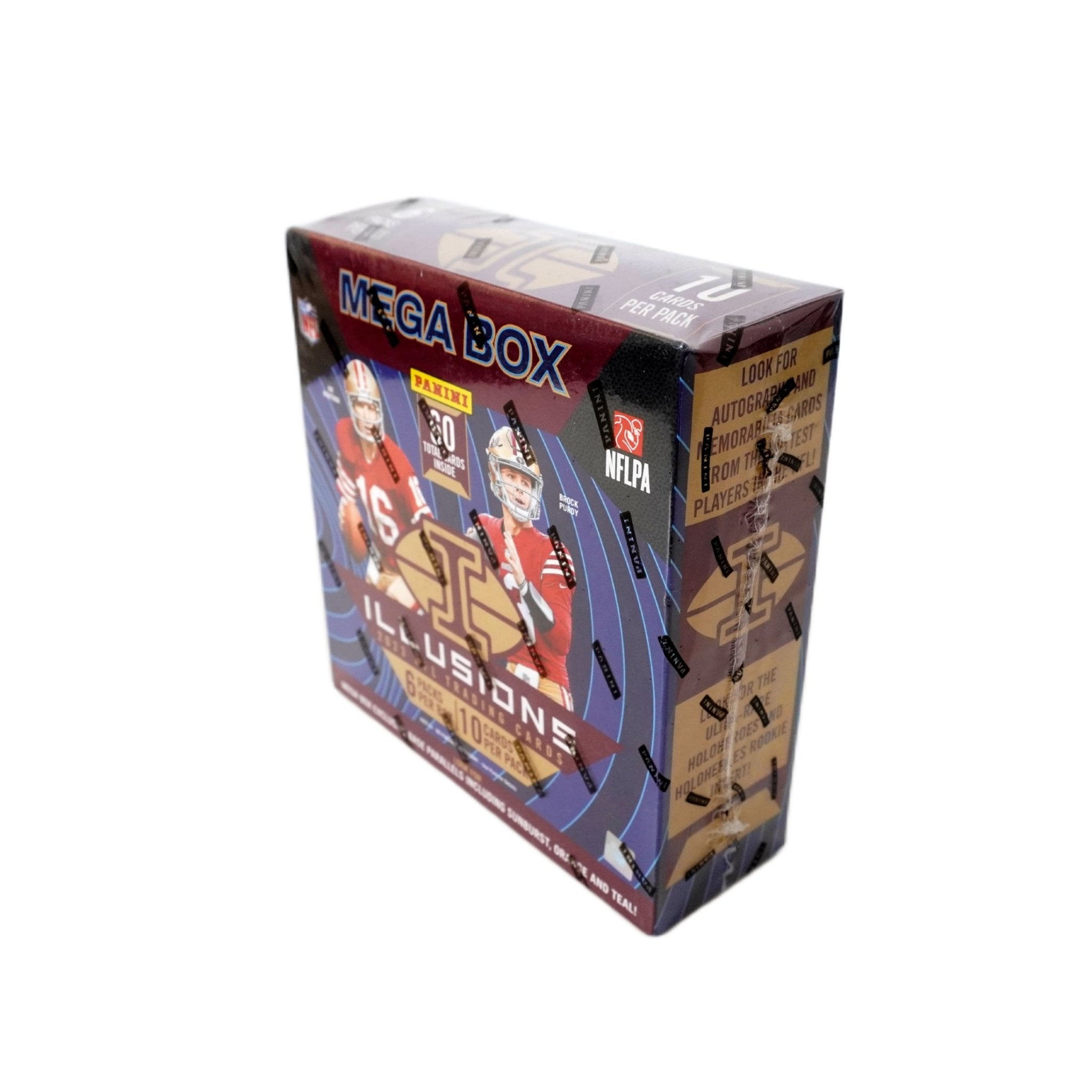 2023 Panini Illusions Football Mega Box rechte Seite – originale Football Sammelkarten Box, offizielles Panini Illusions Trading Cards TCG Display 2023 online bestellen