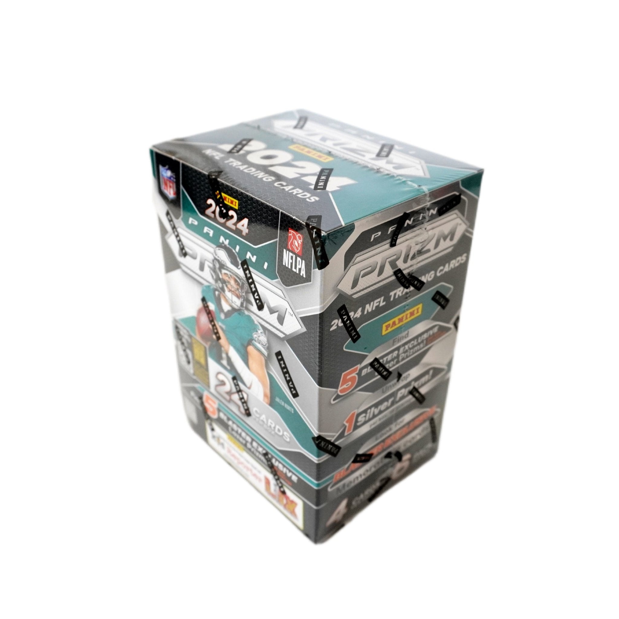 Panini Prizm Football 2024 NFL Blaster Box rechte Seite – originale Football Sammelkarten Box, offizielles Panini Prizm Trading Cards TCG Blaster Display 2024 online bestellen