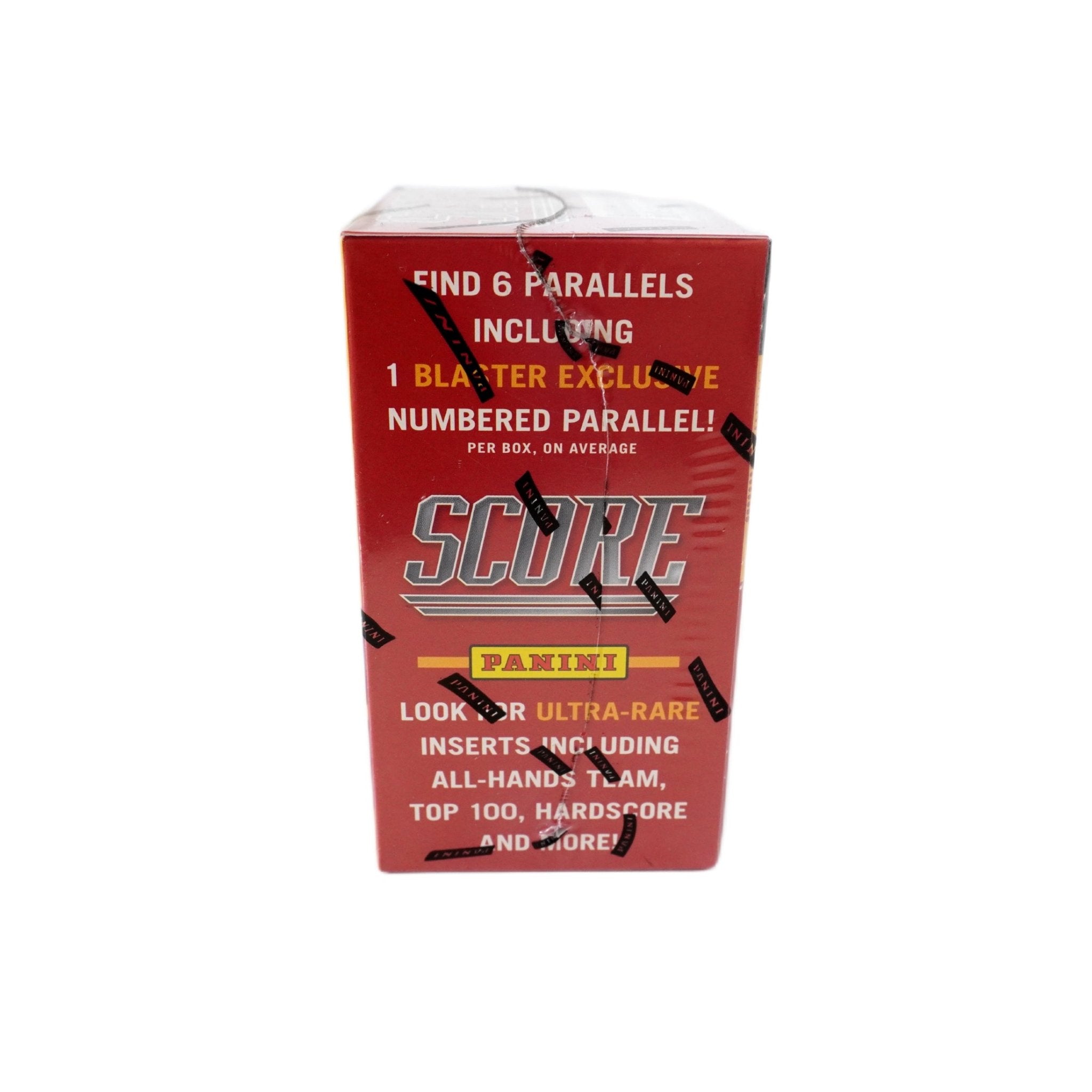 2023 Panini Score Football 6-Pack Blaster Box Schrägansicht – exklusive Panini NFL Trading Cards Box im 3D-Winkel, offizielles Score TCG Blaster Display 2023 für Sammler online kaufen