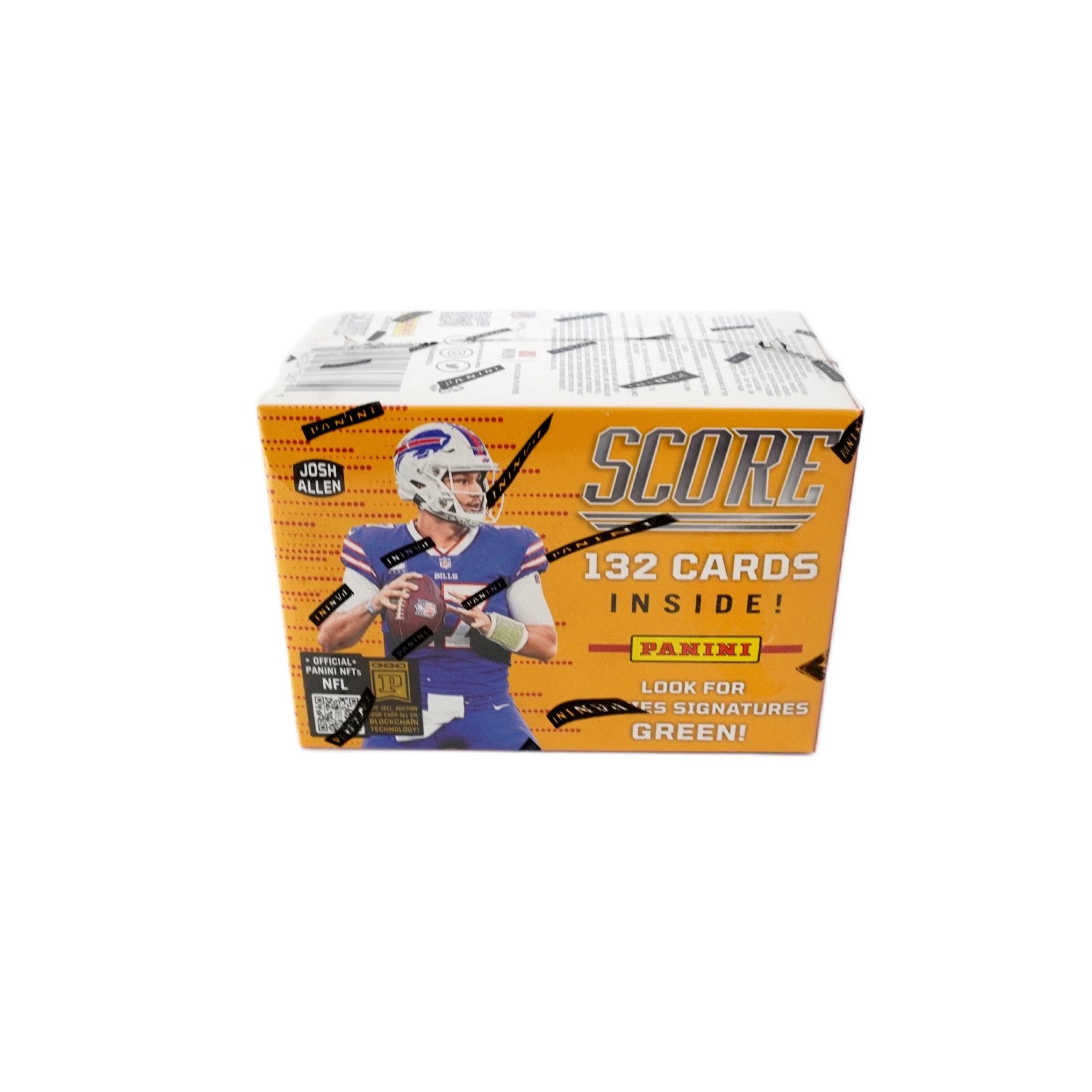 2023 Panini Score Football 6-Pack Blaster Box Rückseite – detaillierte Übersicht aller enthaltenen NFL Sammelkarten, offizielles Panini Score Trading Cards Set 2023 entdecken und online kaufen