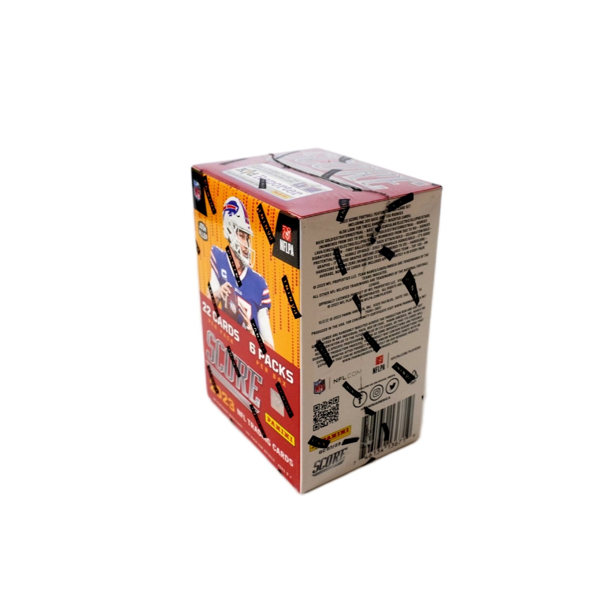2023 Panini Score Football 6-Pack Blaster Box rechte Seite – originale Football Sammelkarten Box, offizielles Panini Score Trading Cards TCG Blaster Display 2023 online bestellen