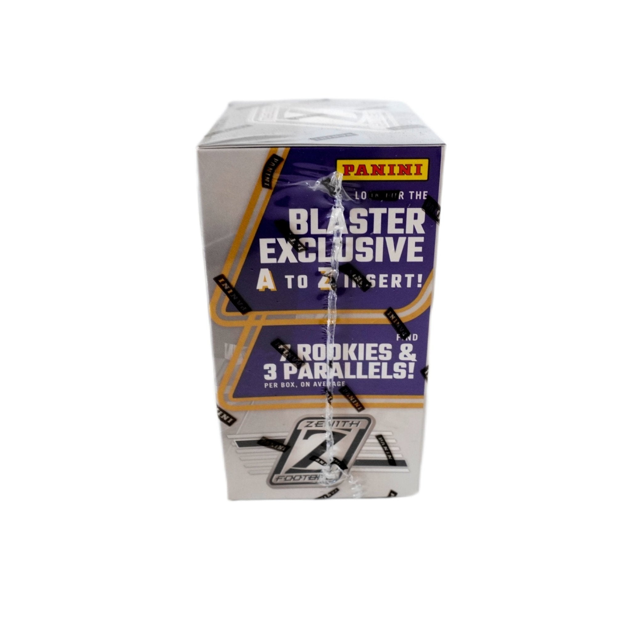 2023 Panini Zenith Football Blaster Box Schrägansicht (6 Packs) – exklusive Panini NFL Trading Cards Box im 3D-Winkel, offizielles Zenith TCG Blaster Display 2023 für Sammler online kaufen