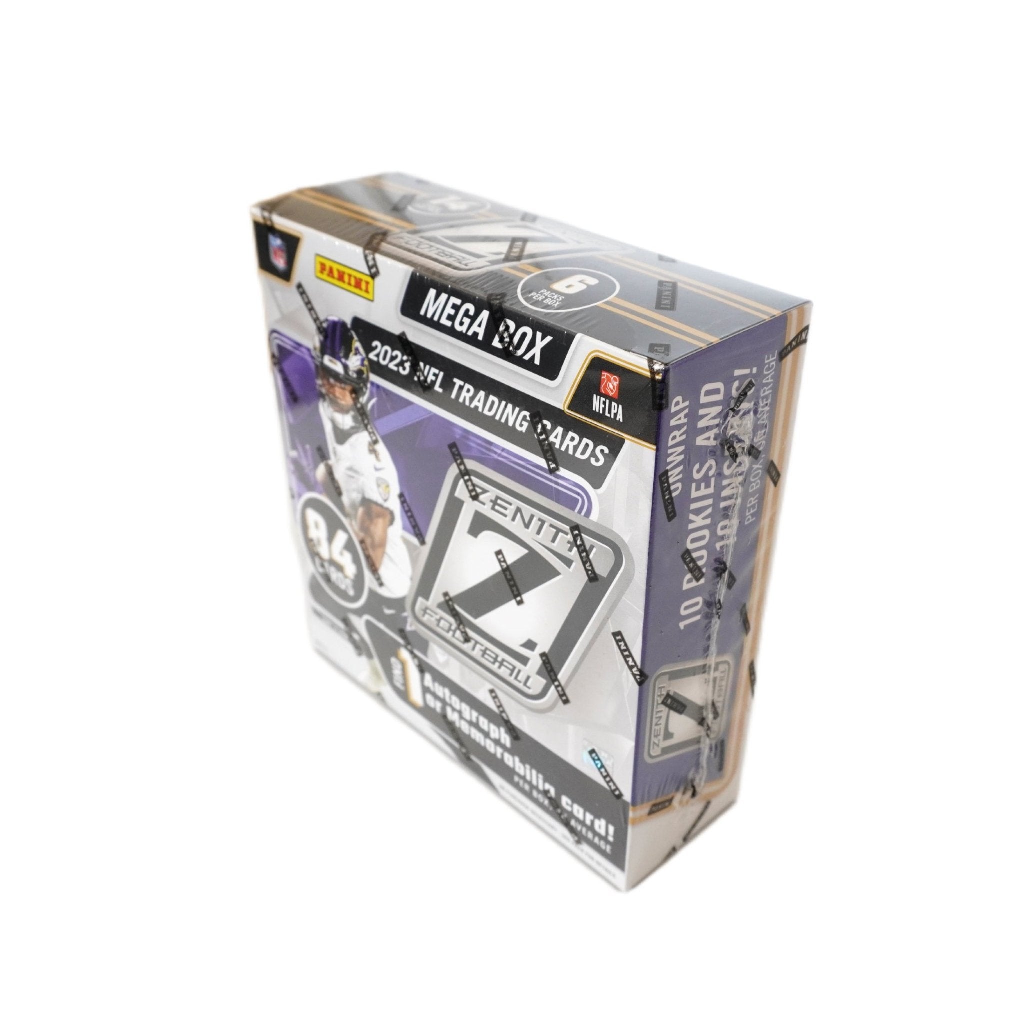 2023 Panini Zenith Football Mega Box Rückseite – detaillierte Übersicht aller enthaltenen NFL Sammelkarten, offizielles Panini Zenith Football Trading Cards Set 2023 entdecken und online kaufen