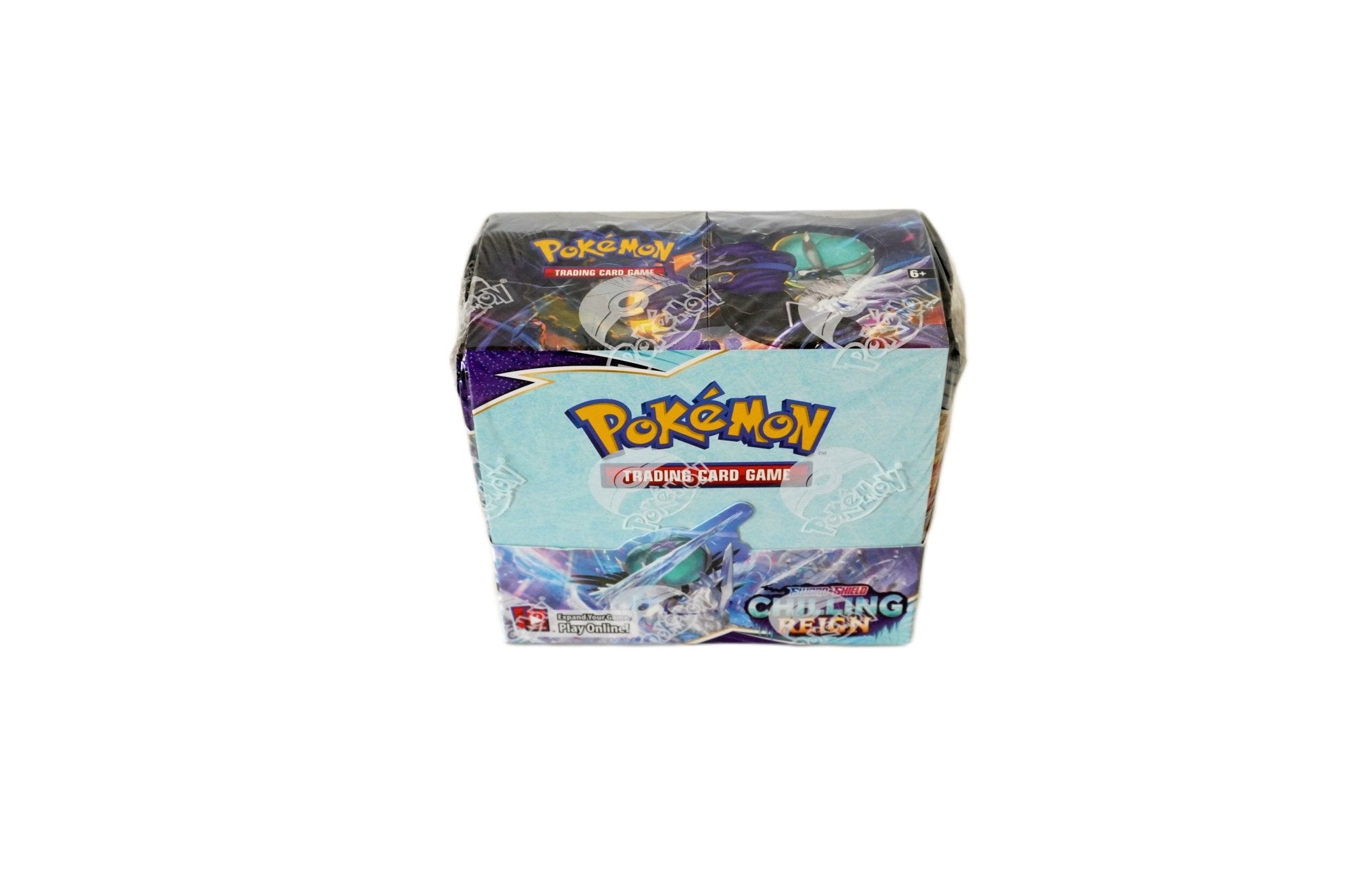 Pokémon Chilling Reign 36er Display Englisch linke Seitenansicht – originales TCG Display mit 36 Boostern voller Hits wie Blaziken, Moltres und Gold-Snorlax kaufen bei Habibicards