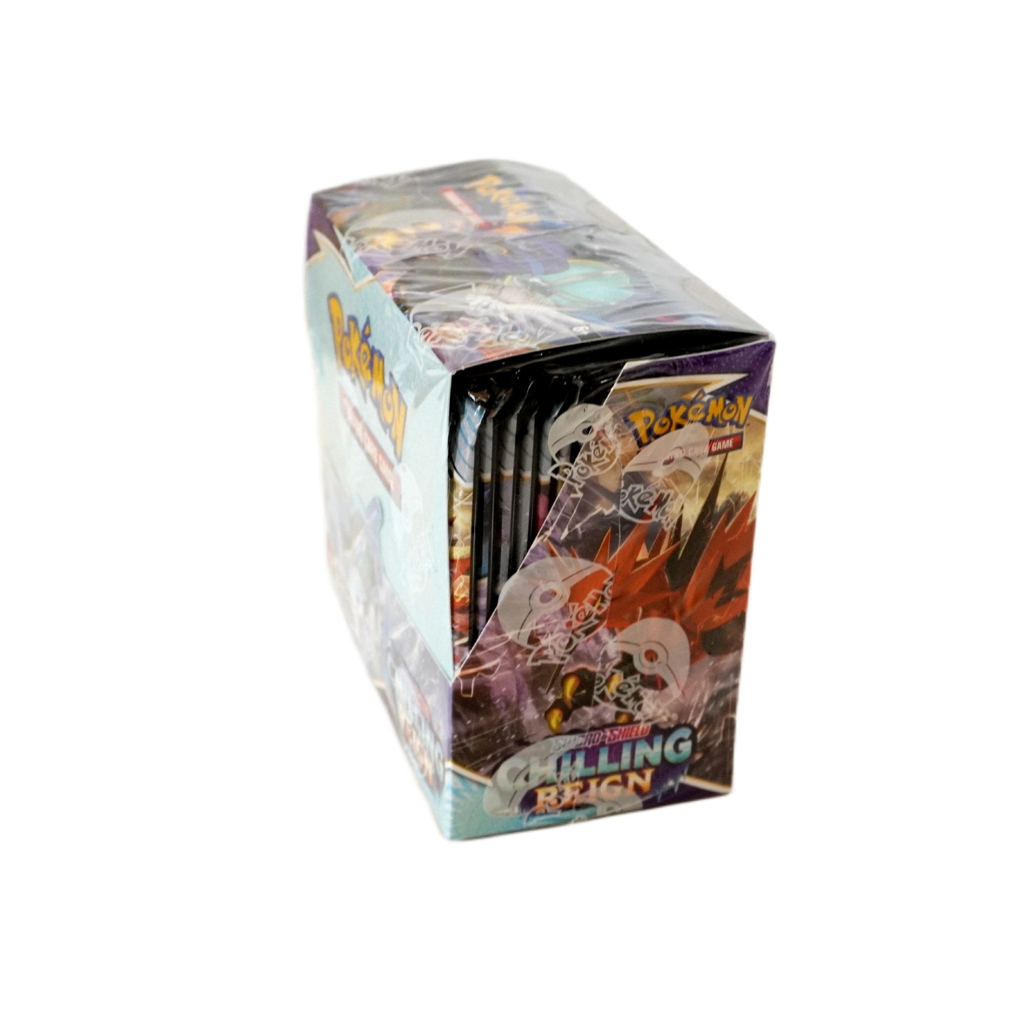 Pokémon Chilling Reign Display Englisch rechte Seite – 36 Booster Packs mit legendären Pokémon wie Blaziken VMAX, Galarian Moltres und Gold-Snorlax, offizielles TCG Produkt kaufen bei Habibicards
