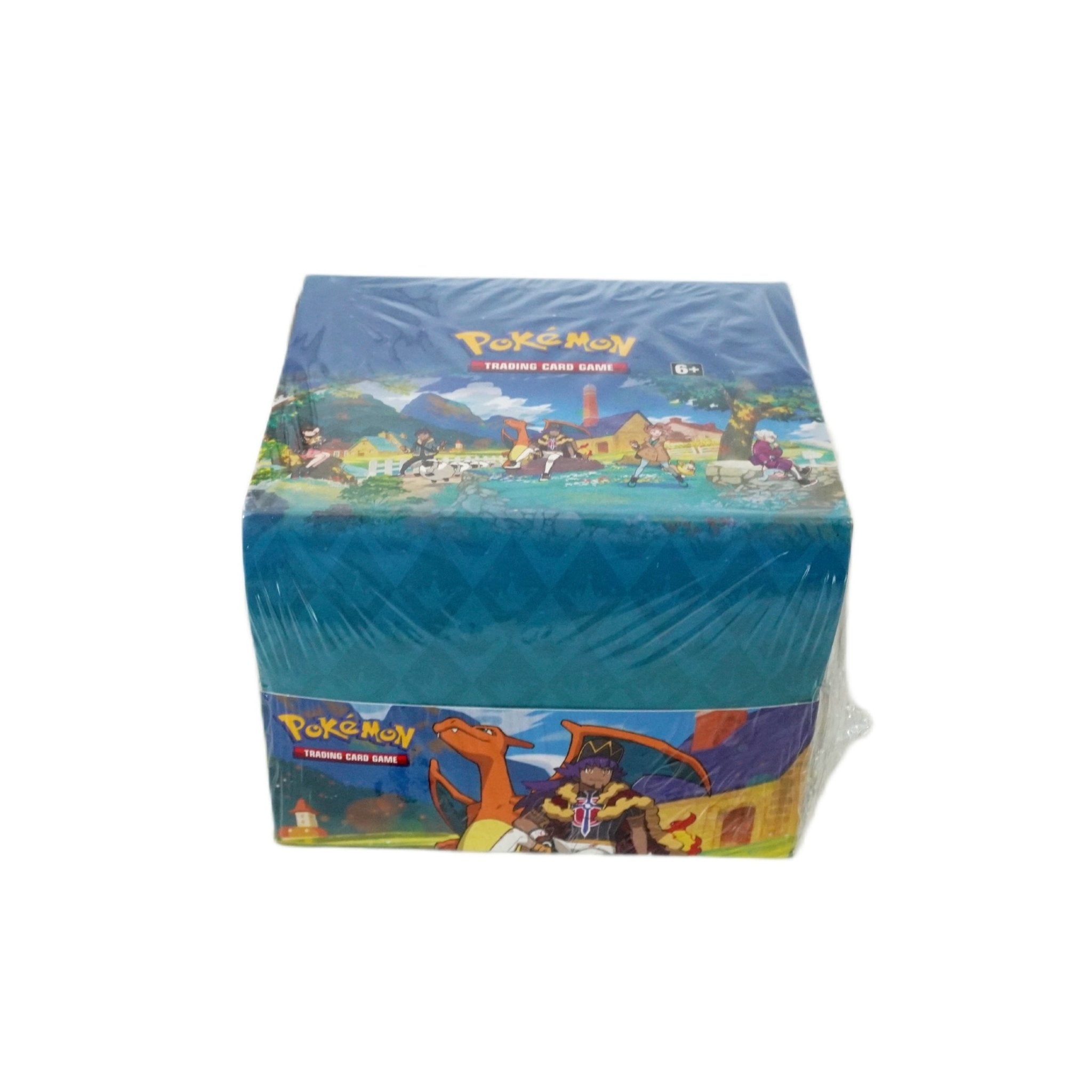 Pokémon Crown Zenith Mini Tin Display linke Seite – offizielles TCG Display mit englischen Mini Tins, Galar Gallery Karten und Sammlerhits der SWSH-Ära