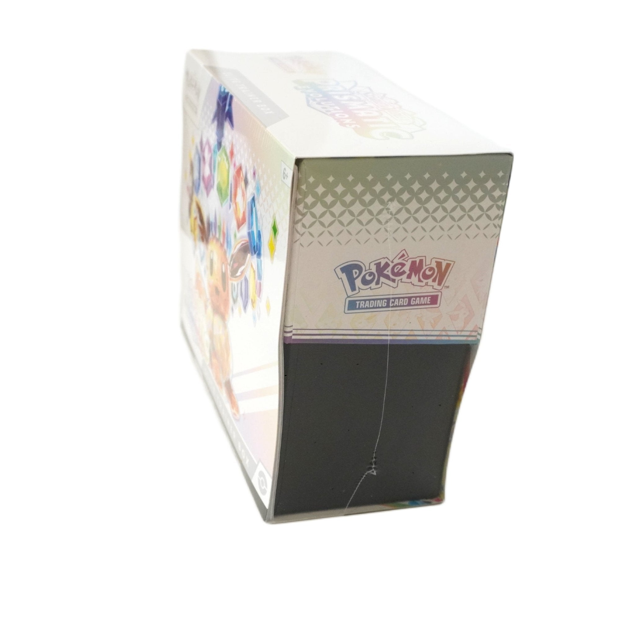 Pokémon Prismatic Evolution Elite Trainer Box Rückseite – offizielles Highclass Pokémon TCG Set 2024 mit Evoli Promo, Boostern und Sammelkarten Zubehör