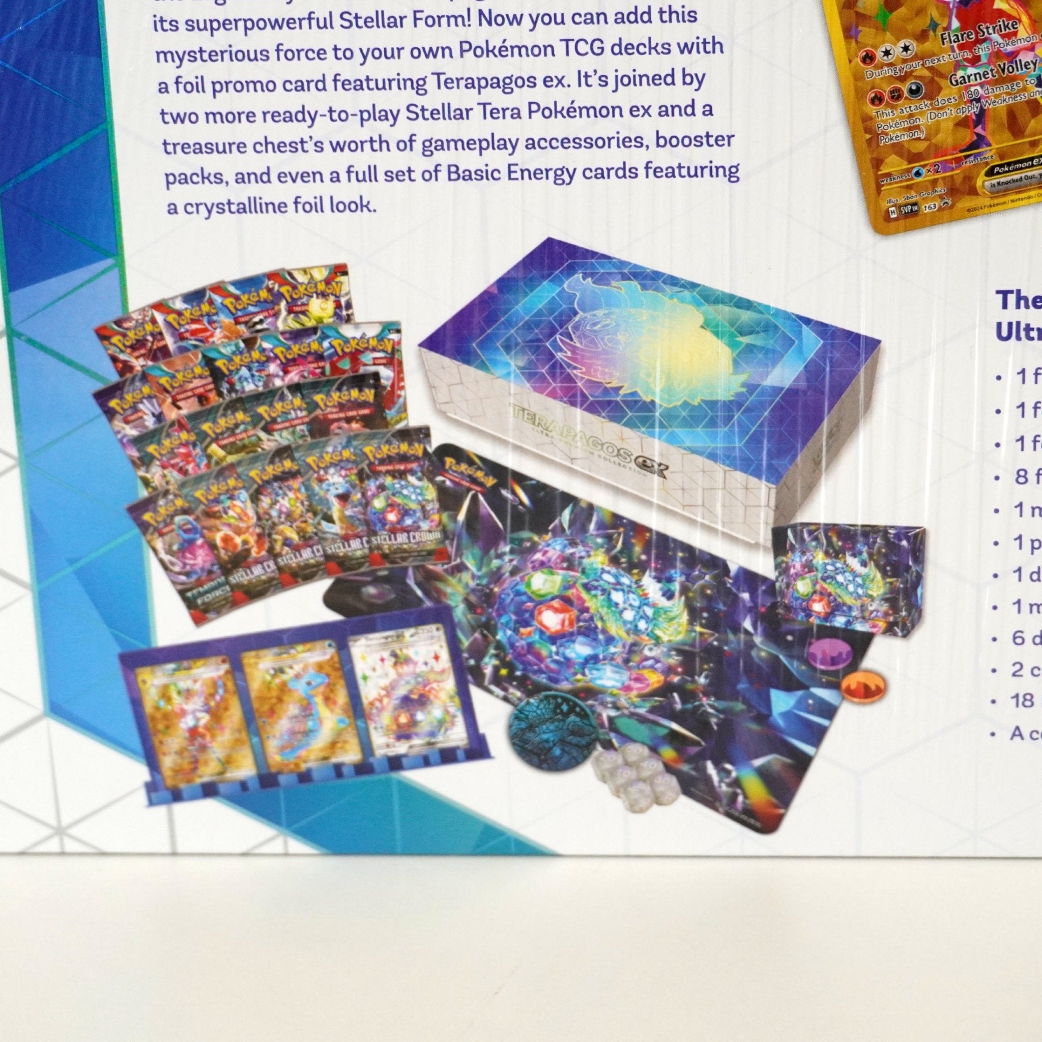 Pokémon Terapagos Ultra Premium Collection linke Seitenansicht – hochwertiges TCG Collectors Set mit exklusiven Promos und Boosterpacks kaufen bei Habibicards