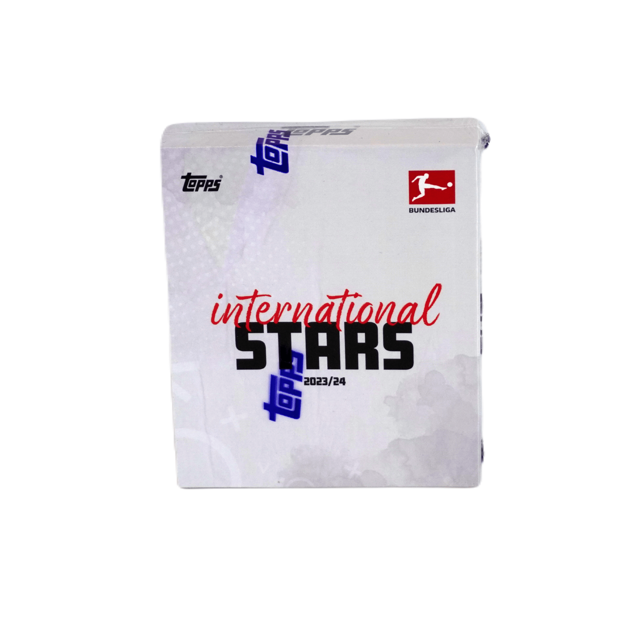 Topps Bundesliga International Stars 2023/24 Vorderseite – exklusive Fußballkarten-Box mit internationalen Bundesliga-Stars, offizielles Trading Card Highlight für Sammler, Fans und Investoren