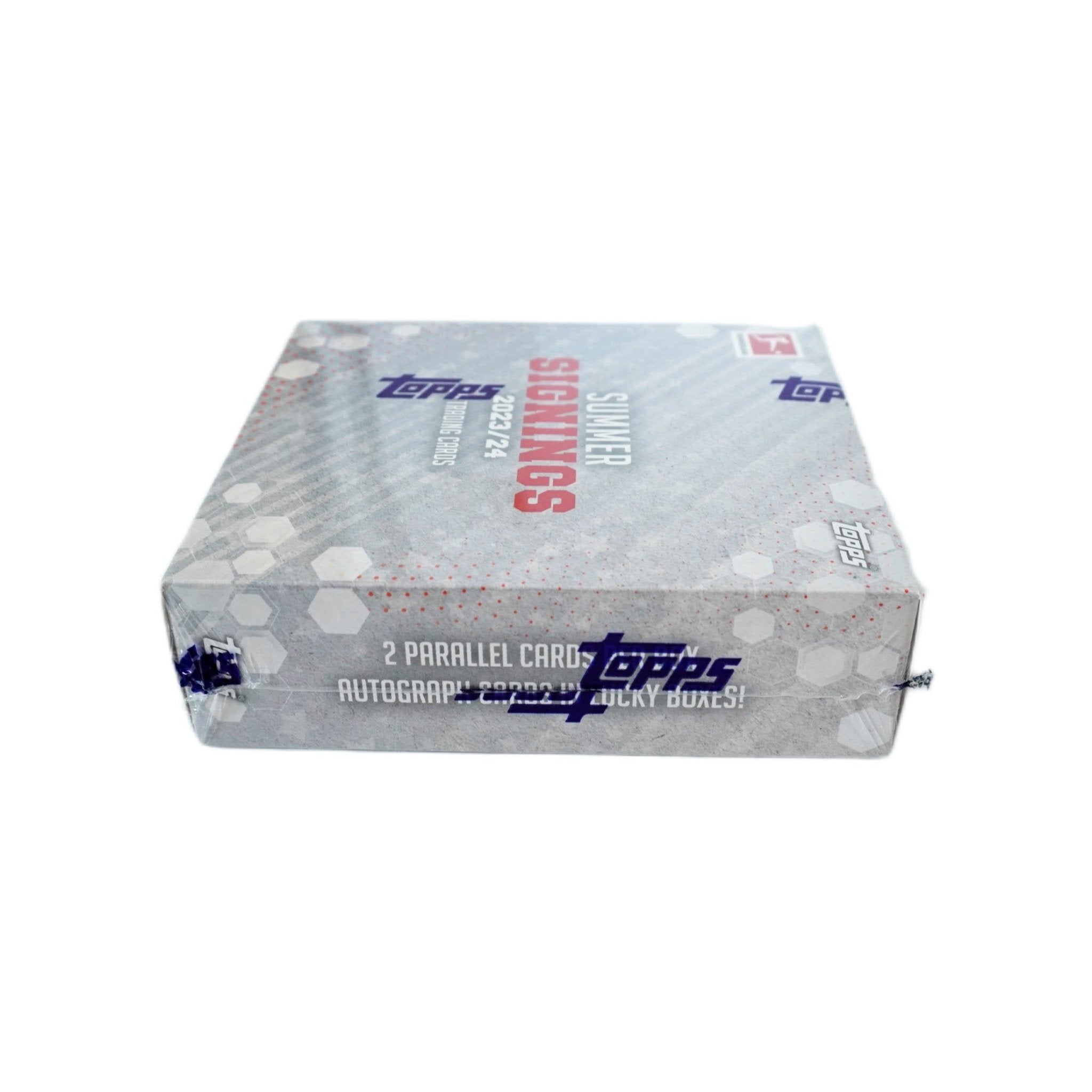 Topps Bundesliga Summer Signings 2023/24 rechte Seite – exklusive Detailaufnahme der Sammelbox, offizielles Topps Trading Card Highlight für Bundesliga-Sammler und Fußballfans