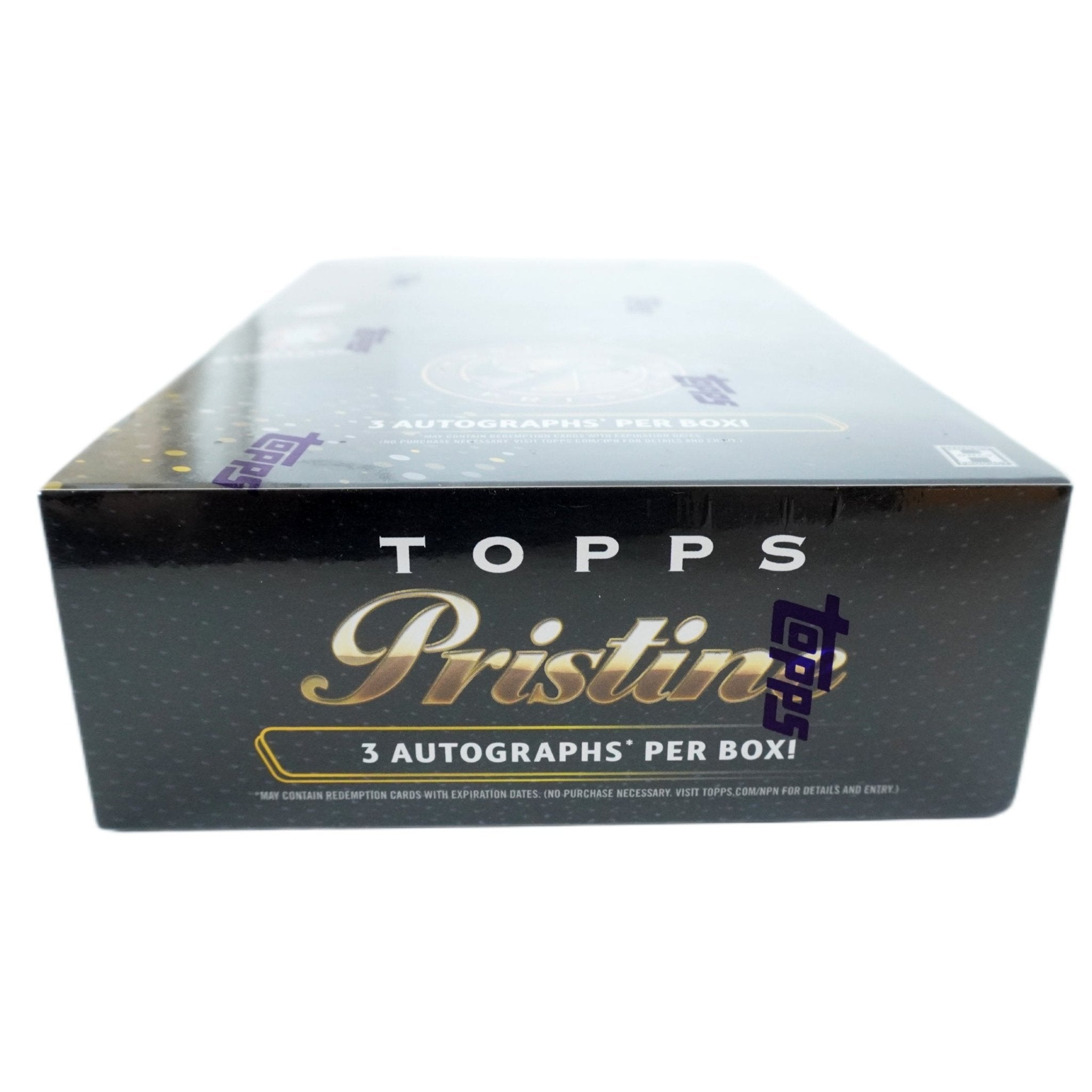 Seitenansicht Topps Pristine Road to Euro 2024 – hochwertige Fußballkarten-Box mit Premium-Sammelkarten, exklusives Topps Produkt zur Europameisterschaft für Sammler und Investoren