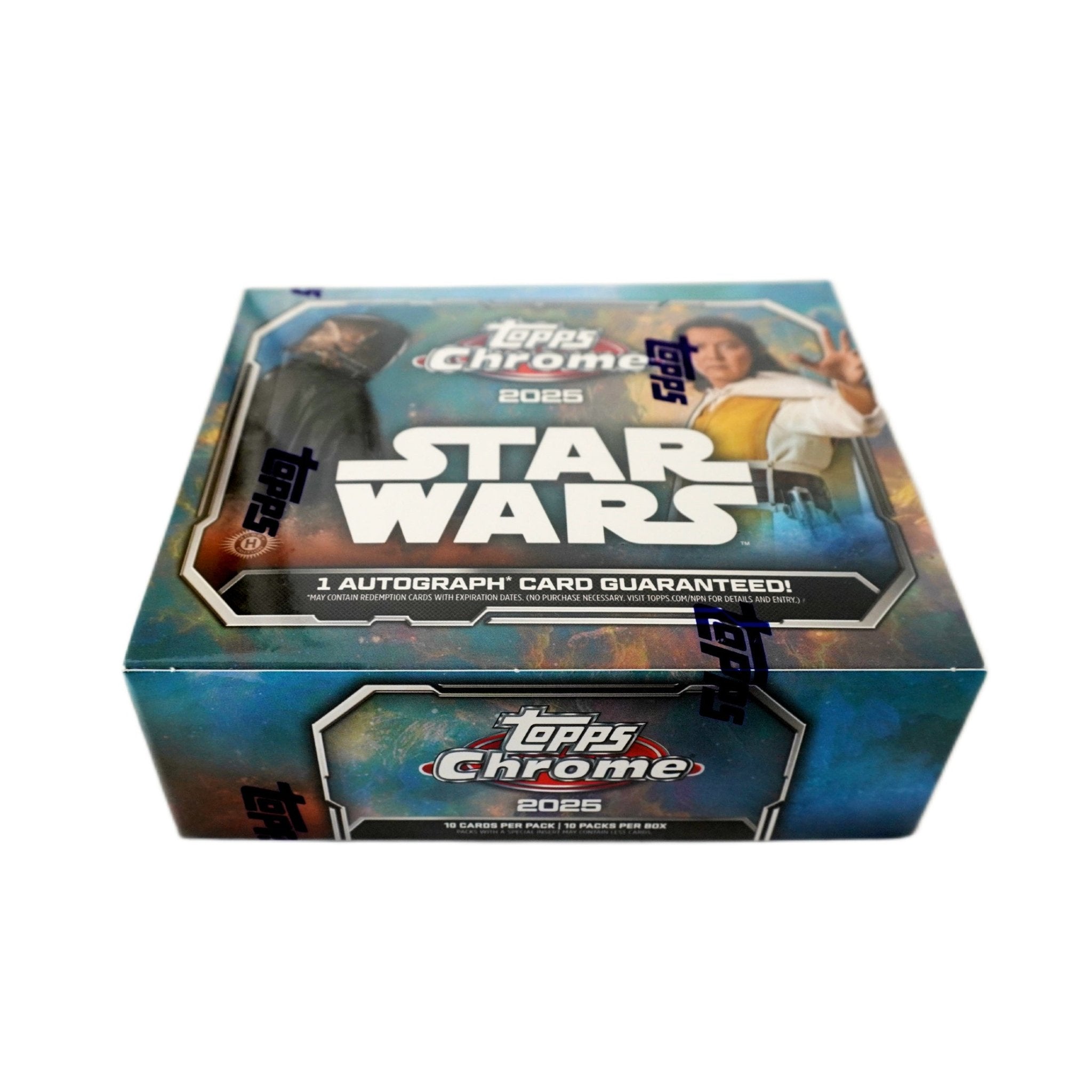 Linke Seitenansicht 2025 Topps Star Wars Chrome Hobby Box – Sammelbox für Star Wars Karten bei Habibicards