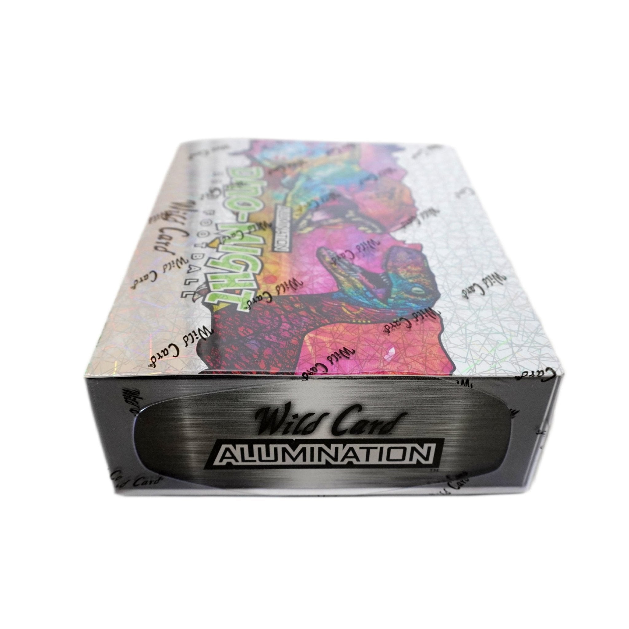 2023 Wild Card Alumination Football Dino-Might Box rechte Seite – originale Football Sammelkarten Box, offizielles Wild Card Alumination Dino-Might Trading Cards TCG Display 2023 online bestellen