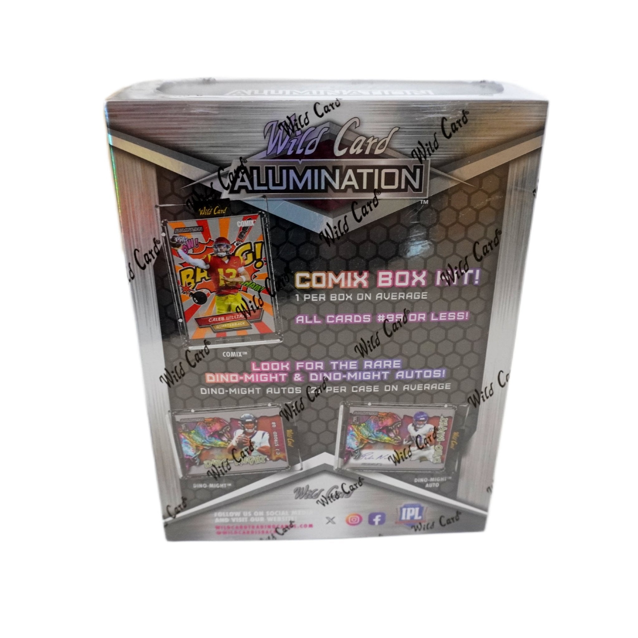 2023 Wild Card Alumination Rookie Insert Edition Football Hobby Box Rückseite – detaillierte Übersicht aller enthaltenen NFL Sammelkarten, offizielle Wild Card Alumination Trading Cards Rookie Insert Edition 2023 entdecken und online kaufen