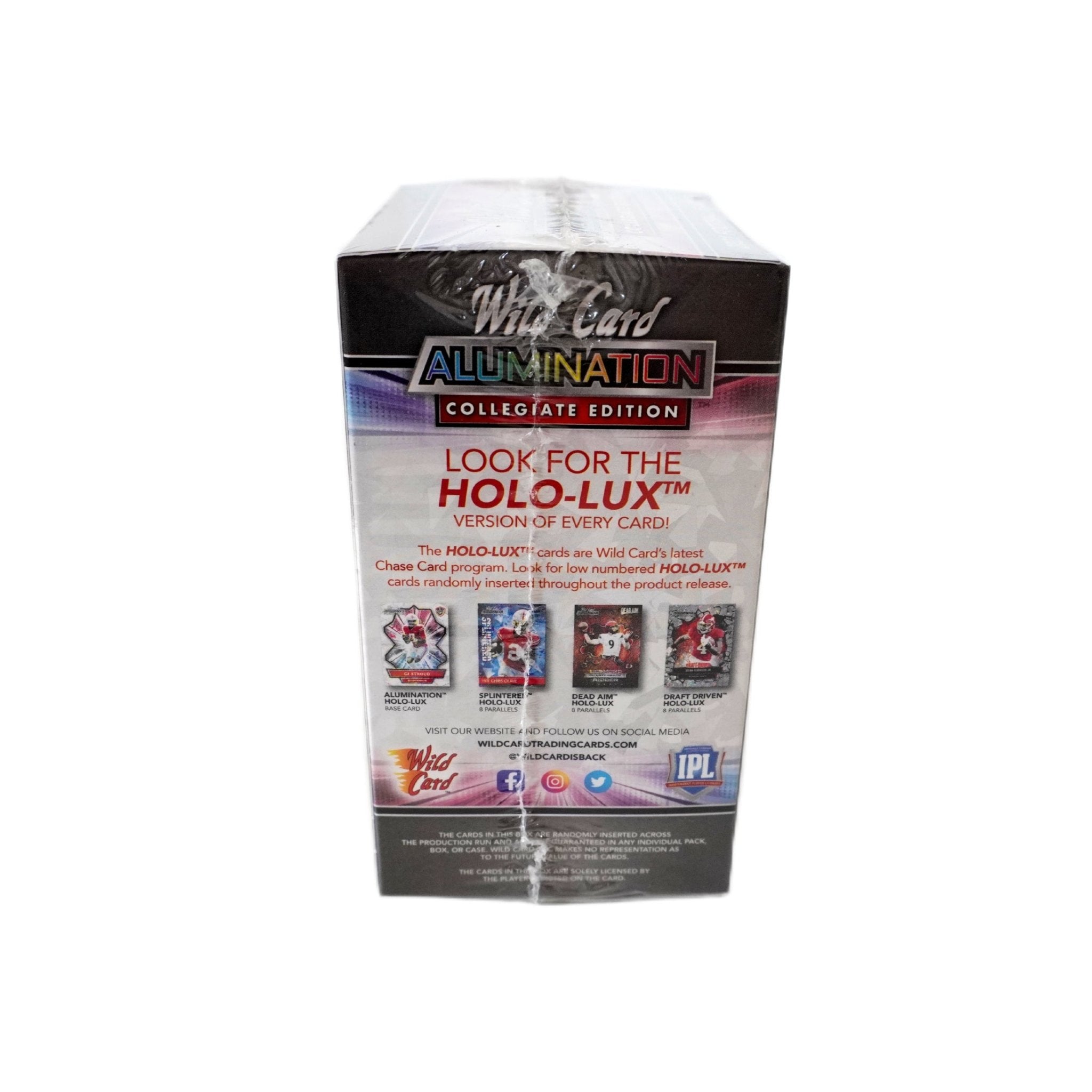 Wild Card Alumination NIL Football Blaster Box 2021 rechte Seite – originale Football Sammelkarten Box, offizielles Wild Card Alumination NIL Trading Cards TCG Display 2021 online bestellen