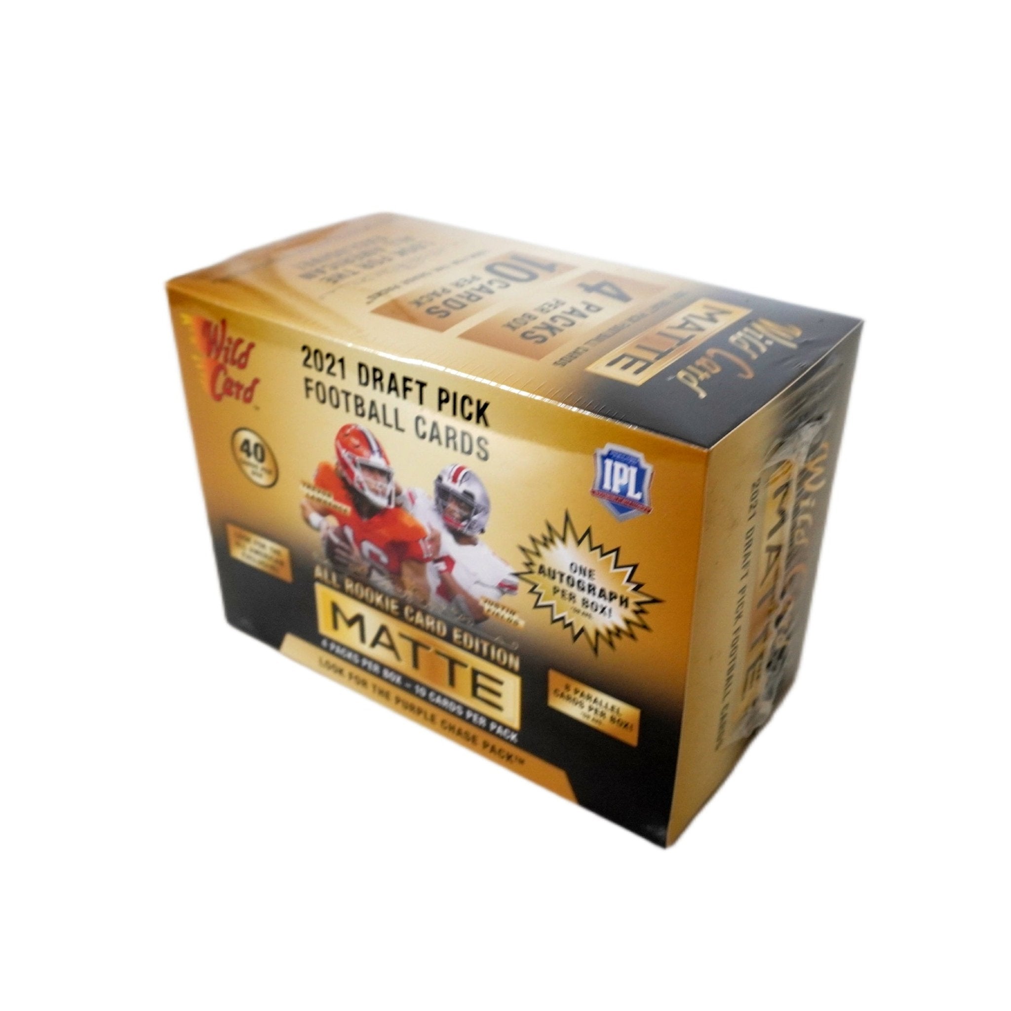 Wild Card Matte Gold Football Premium Blaster Box 2021 Rückseite – detaillierte Übersicht aller enthaltenen NFL Matte Gold Sammelkarten, offizielles Wild Card Trading Cards Set 2021 entdecken und online kaufen