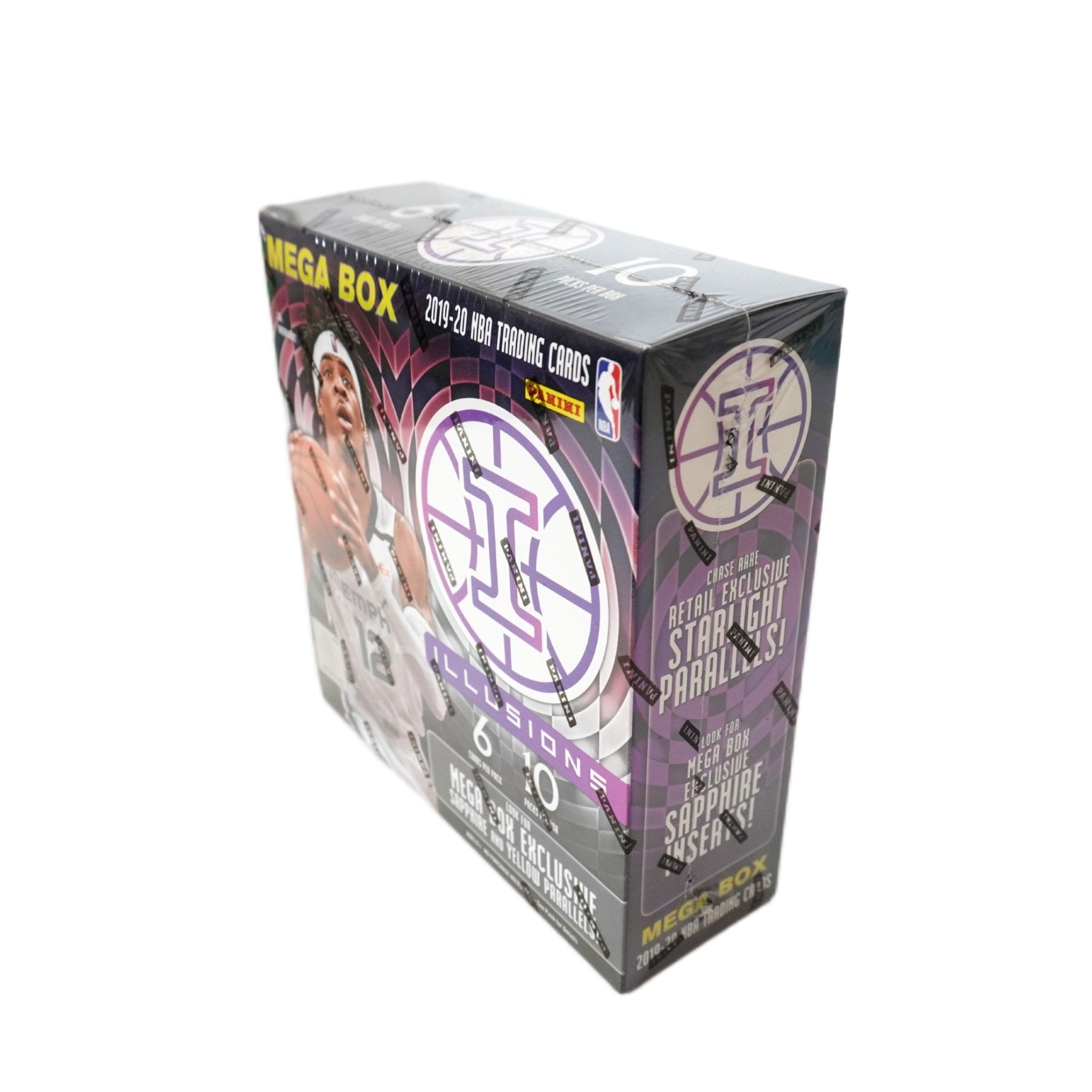2019/20 Panini Illusions Basketball Mega Box Seitenansicht – Panini Basketballkarten, NBA Trading Cards, Sammlerbox günstig kaufen bei Habibicards