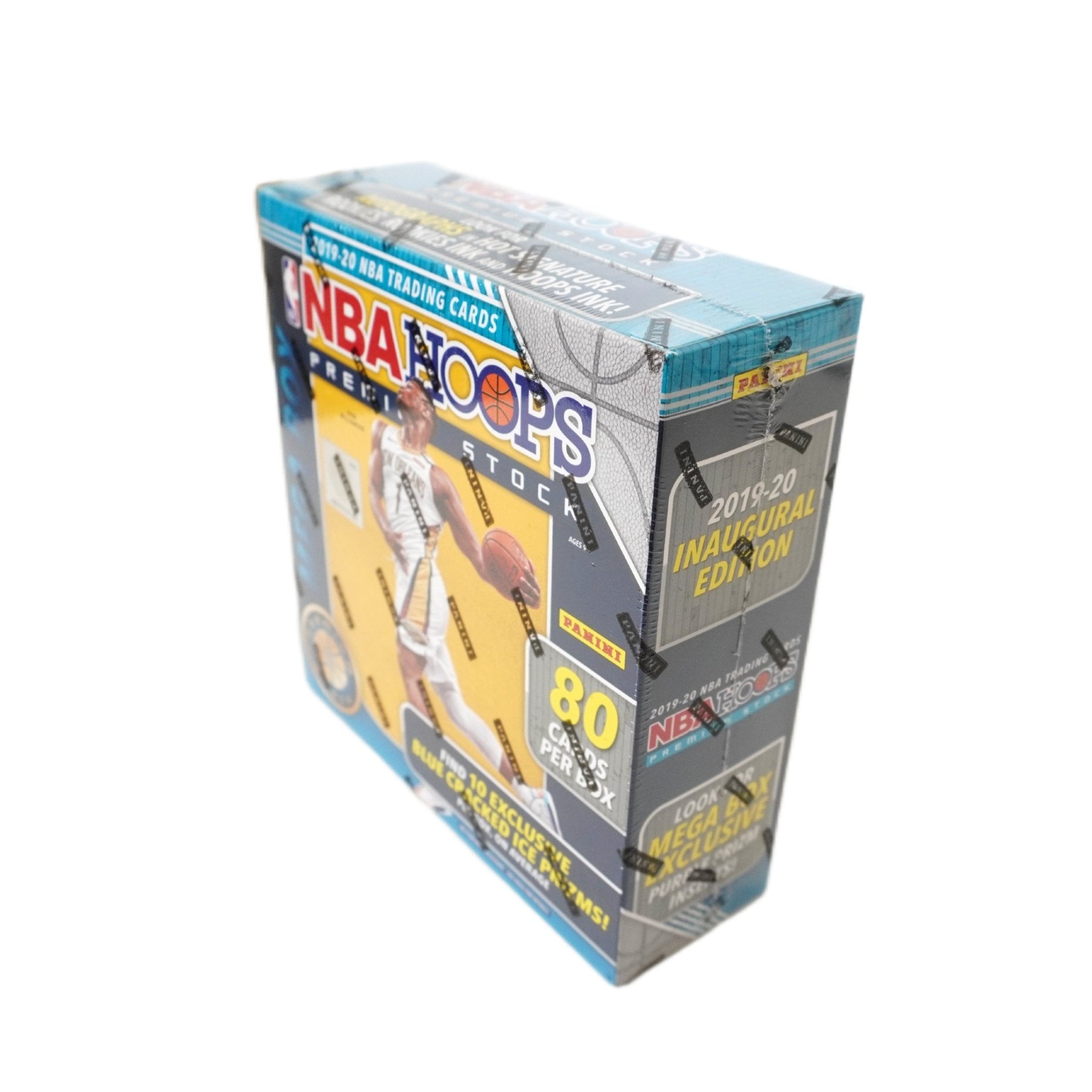 2019/20 Panini NBA Hoops Premium Stock Mega Box Blue linke Seite – Panini NBA Basketballkarten, Premium Stock Trading Cards kaufen bei Habibicards