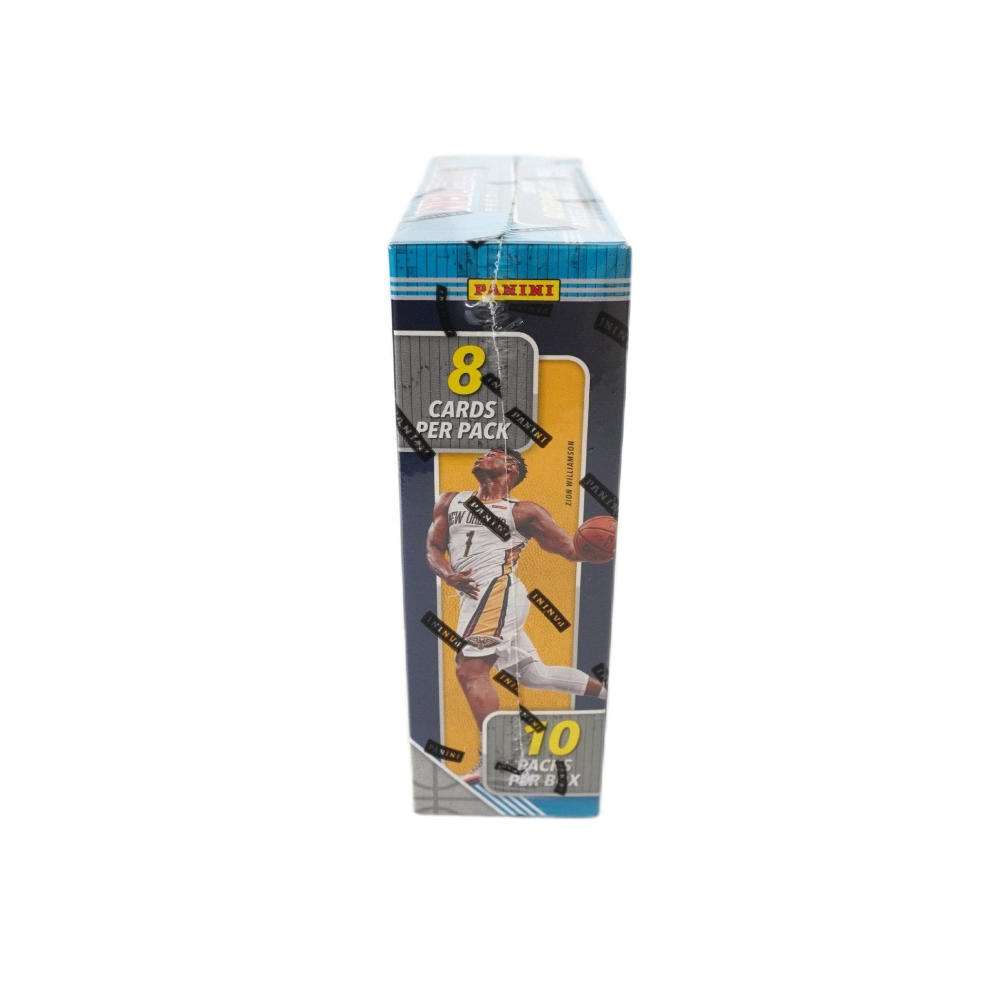 2019/20 Panini NBA Hoops Premium Stock Mega Box Blue Seitenansicht – NBA Basketballkarten, Panini Trading Cards Box, Mega Box günstig kaufen bei Habibicards