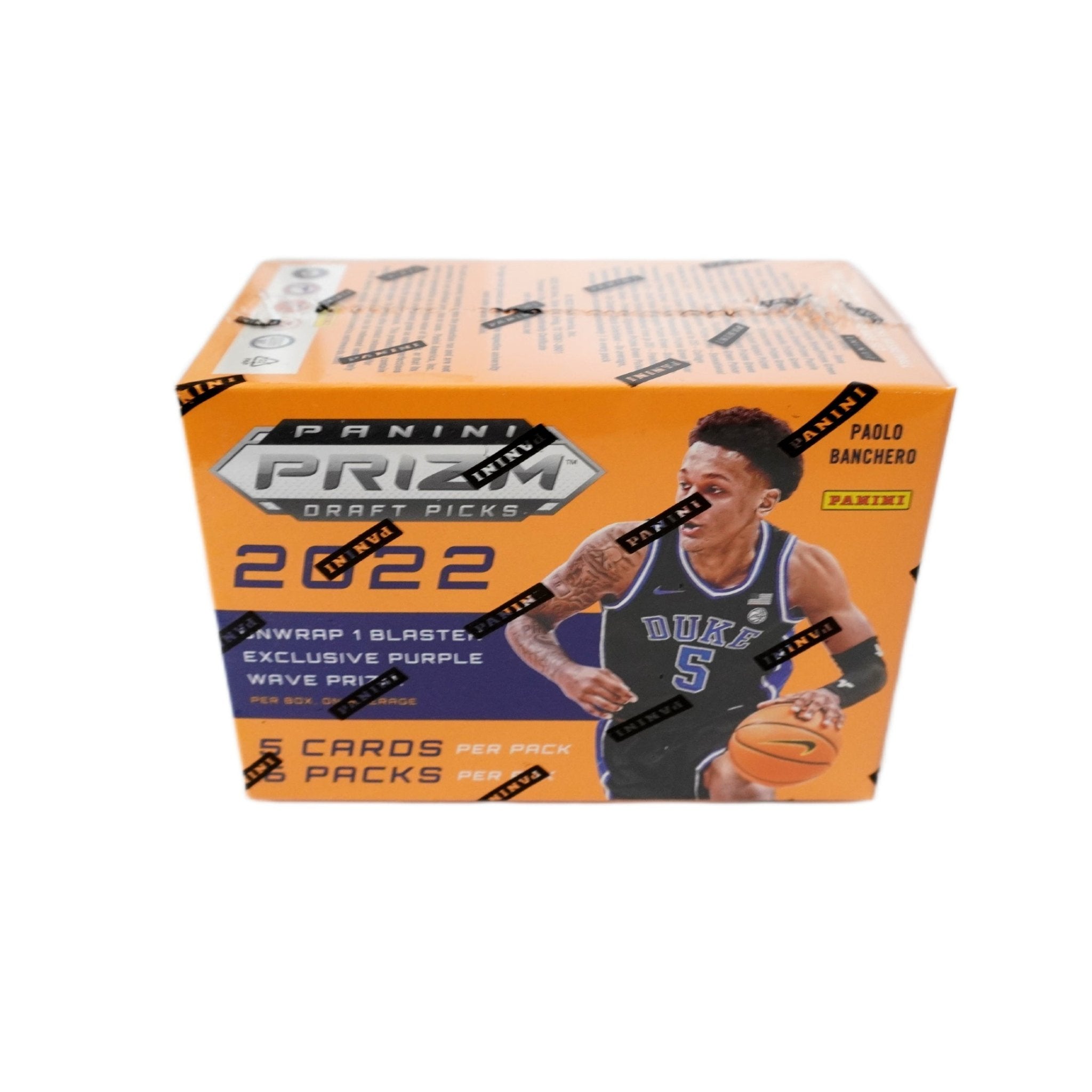 Panini Prizm Draft Picks Basketball Blaster Box 2022/23 Seitenansicht – Panini Trading Cards, Draft Picks Basketballkarten mit Inserts und Purple Wave Parallels kaufen bei Habibicards