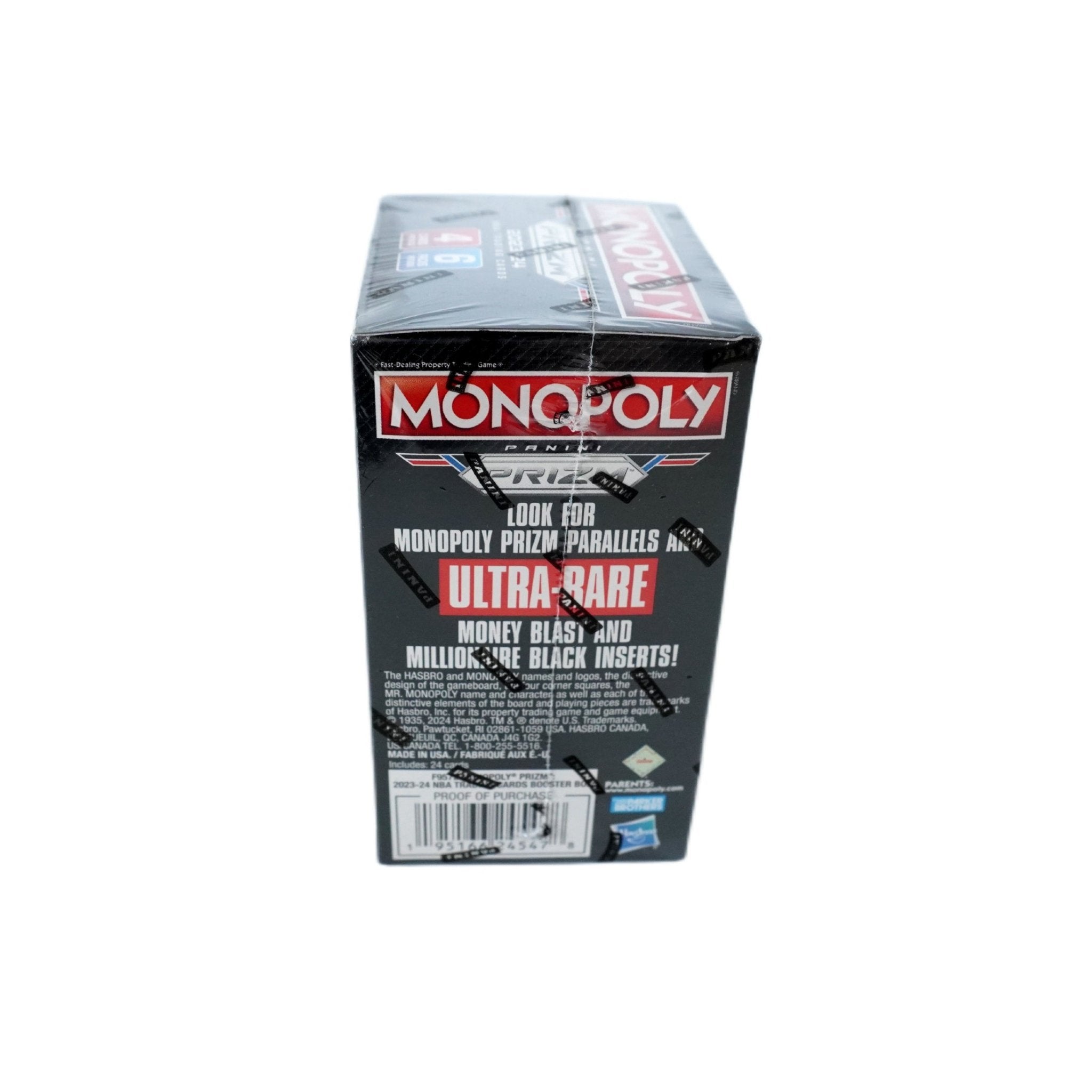 Panini NBA Prizm Monopoly Blaster Box 2023/24 linke Seite – Panini Trading Cards, NBA Basketballkarten, Monopoly Edition Blaster kaufen bei Habibicards