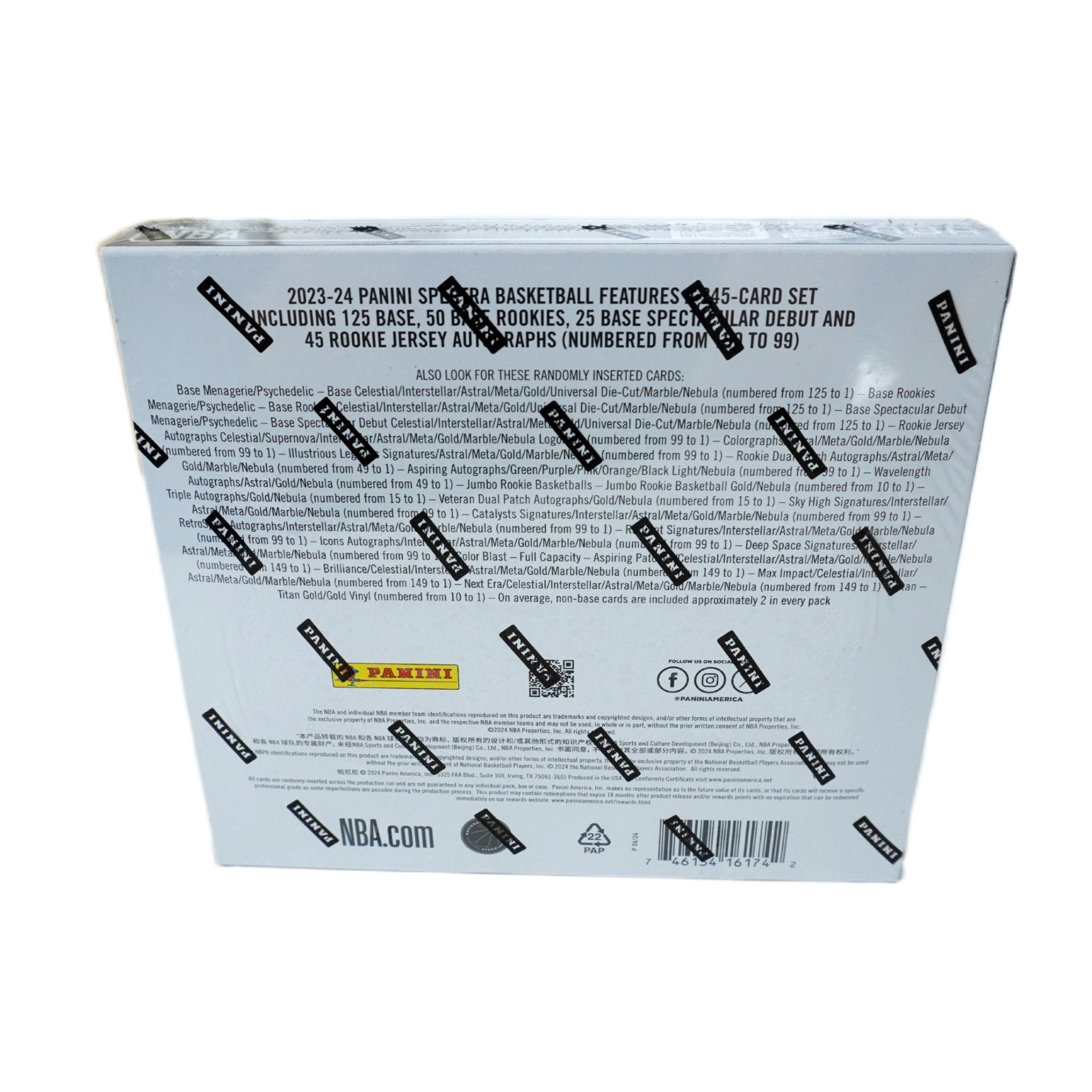 Panini Spectra Basketball Hobby Box 2023/24 Rückseite – Inhalt, Odds, Autogramme, Rookie Cards, Parallels, NBA Basketballkarten kaufen bei Habibicards