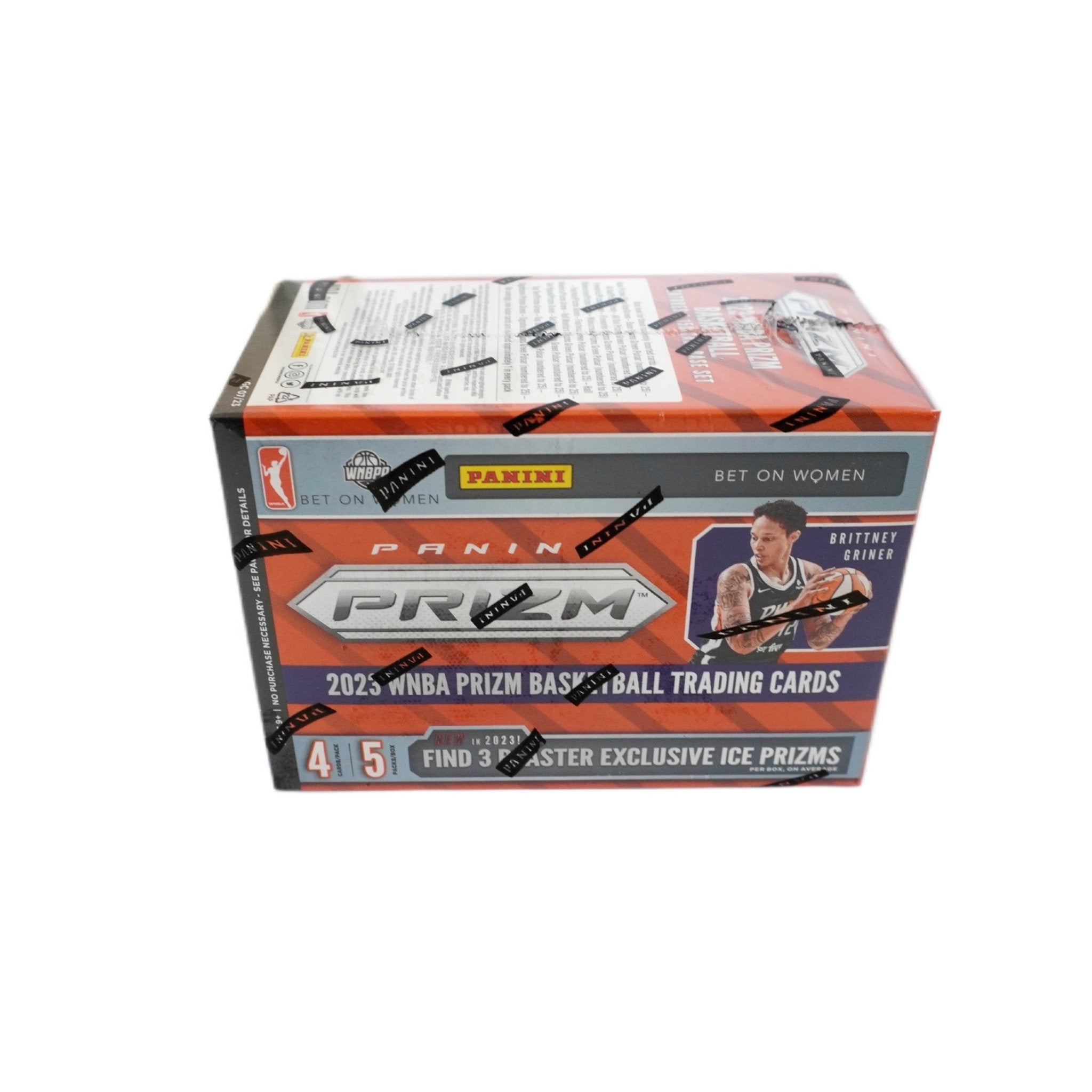 2023 Panini Prizm WNBA Basketball 5-Pack Blaster Box Seitenansicht – Panini Trading Cards, WNBA Basketballkarten günstig kaufen bei Habibicards