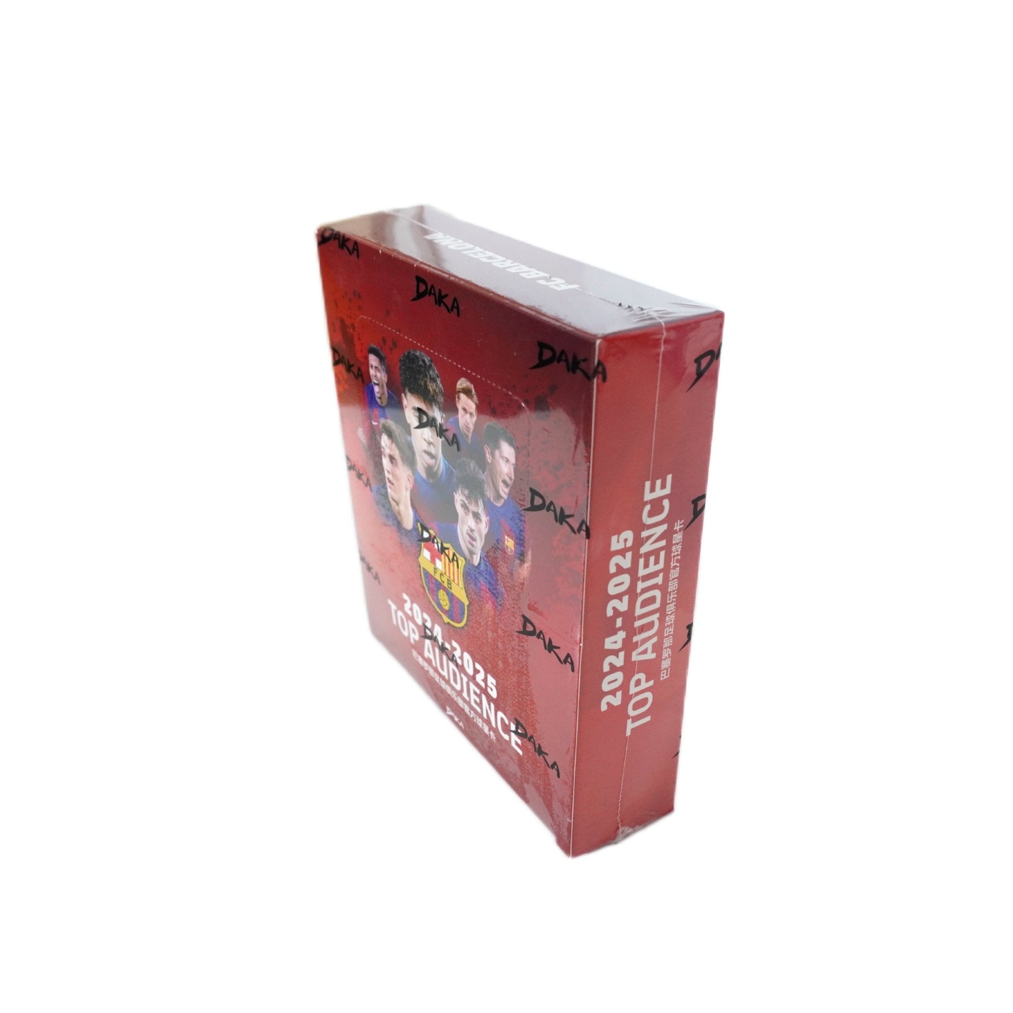 2024/25 Daka First Edition Top Audience FC Barcelona Hobby Box Rückseite – detailreiche Informationen zur limitierten First Edition Club-Box, offizielles Trading Card Produkt für Sammler und TCG Fans