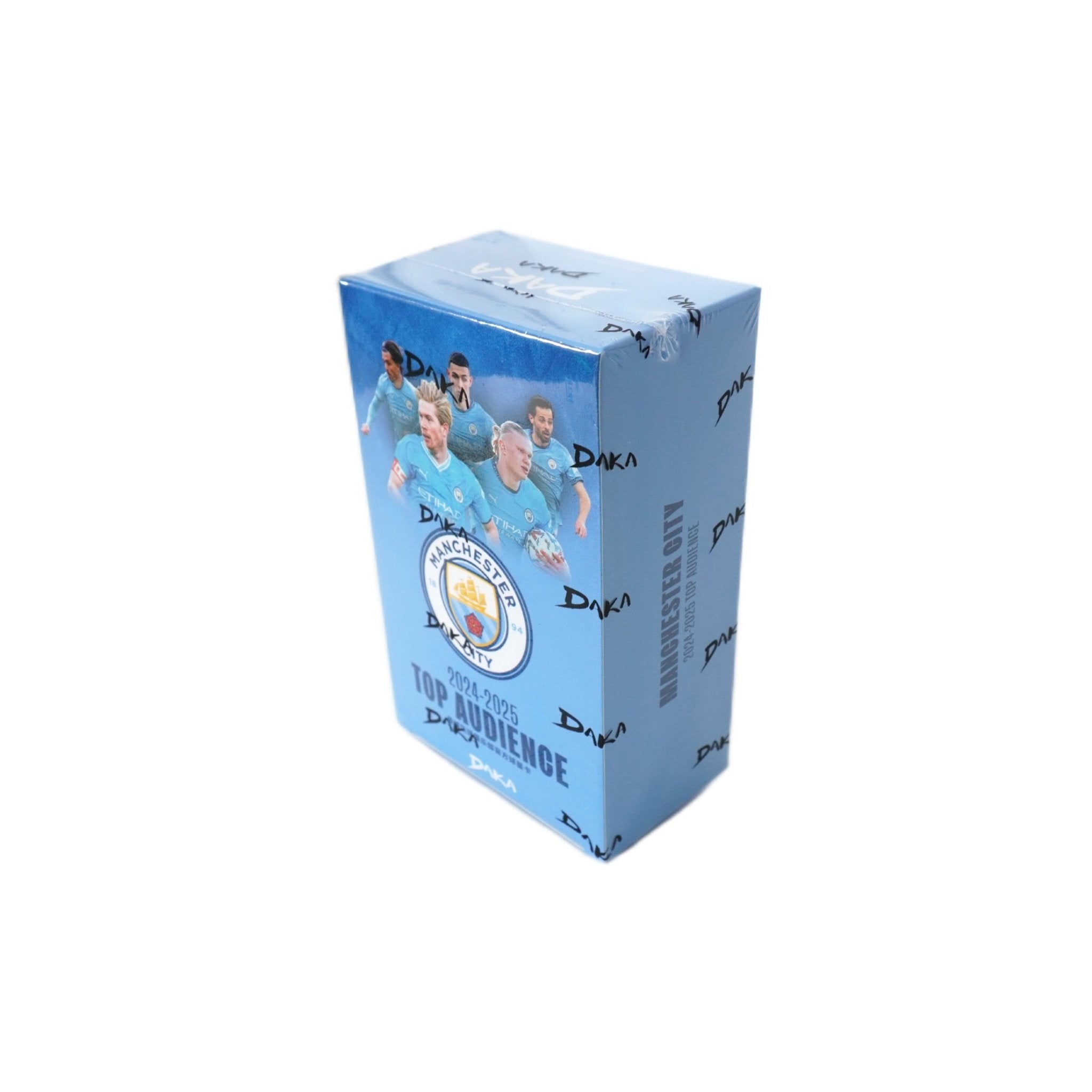 Seitenansicht 2024-25 Daka Manchester City Top Audience Box – offizielles Daka Trading Cards Produkt bei Habibicards