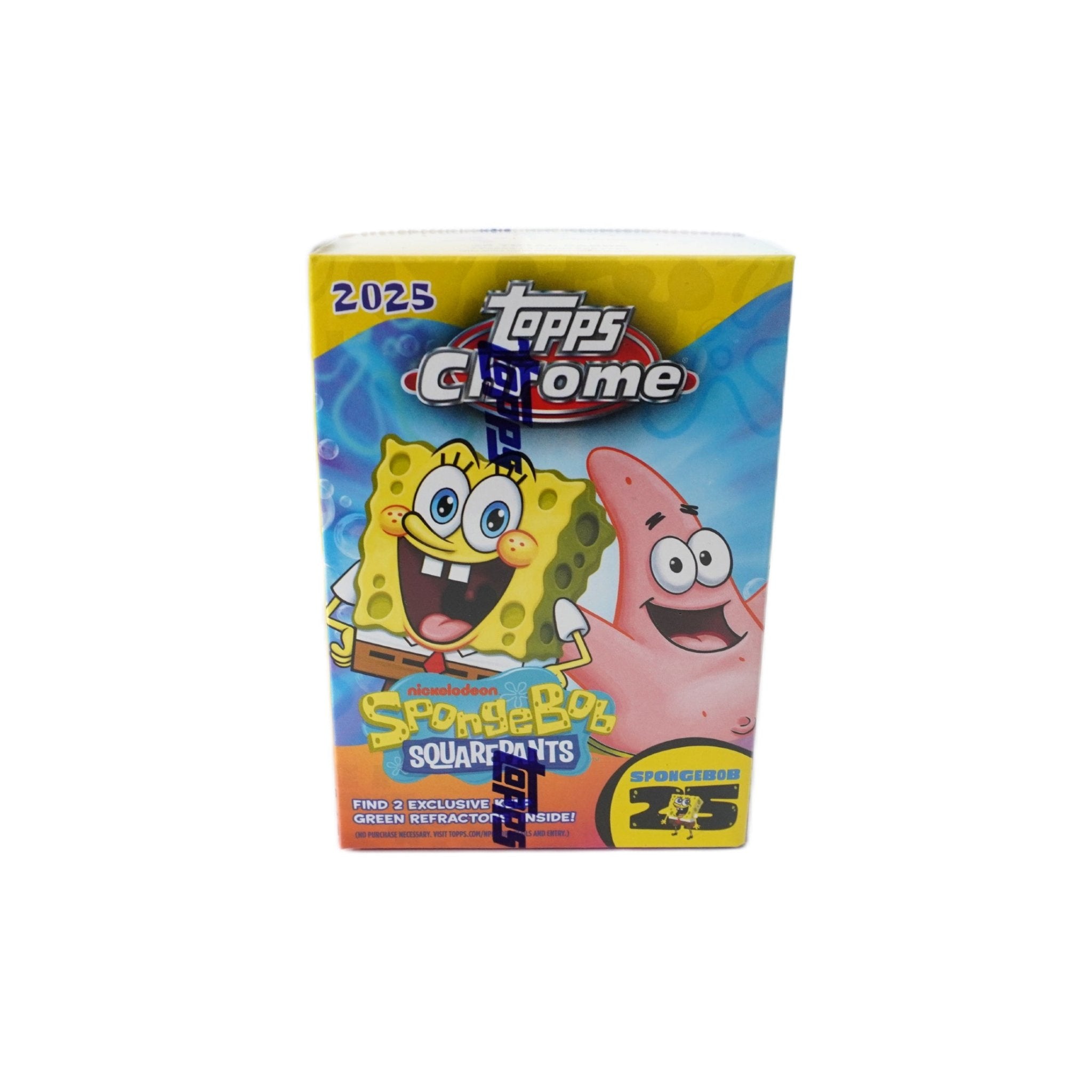 2025 Topps Chrome SpongeBob 25th Anniversary Value Box – komplette Vorderansicht der Sammelkarten Box bei Habibicards kaufen