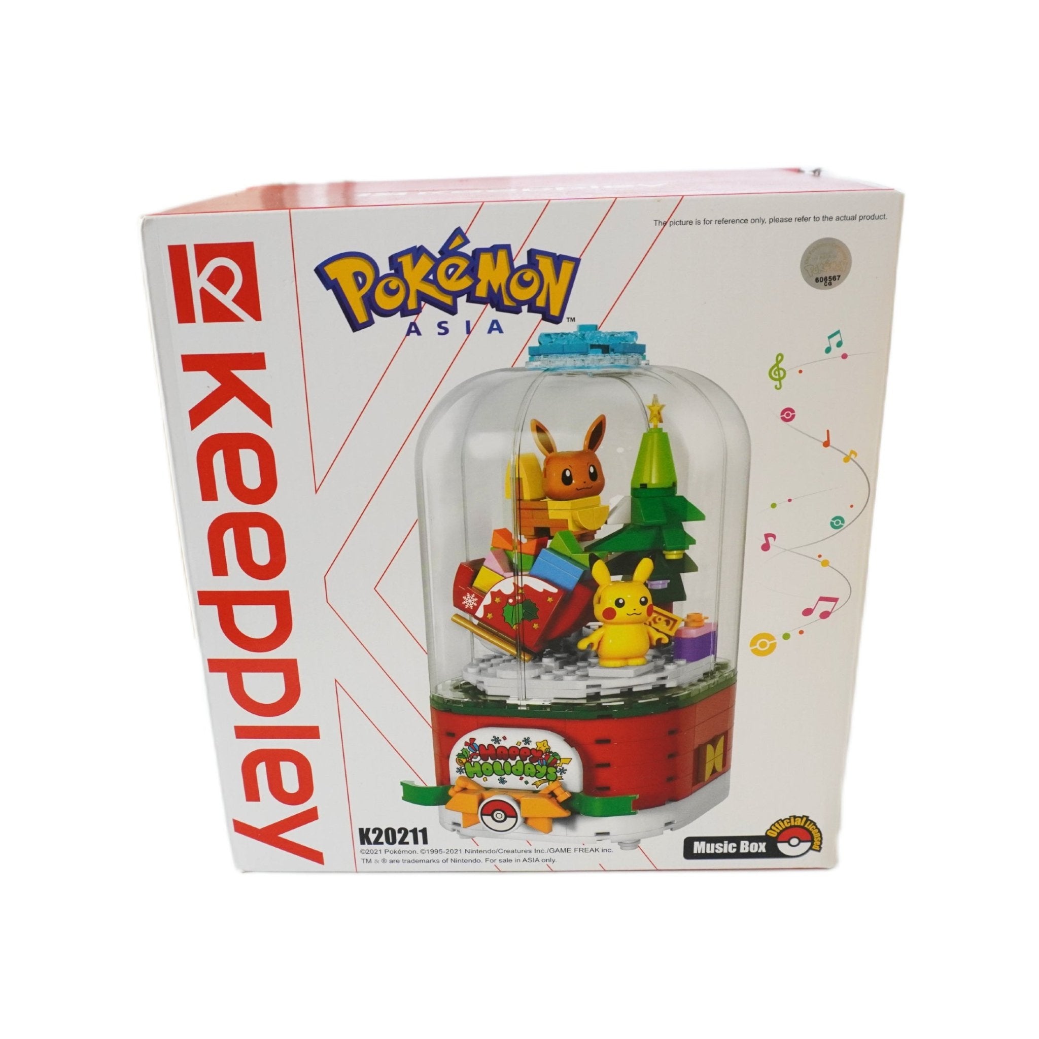 Pokemon Evoli und Pikachu Weihnachtskugel Klemmbaustein Set