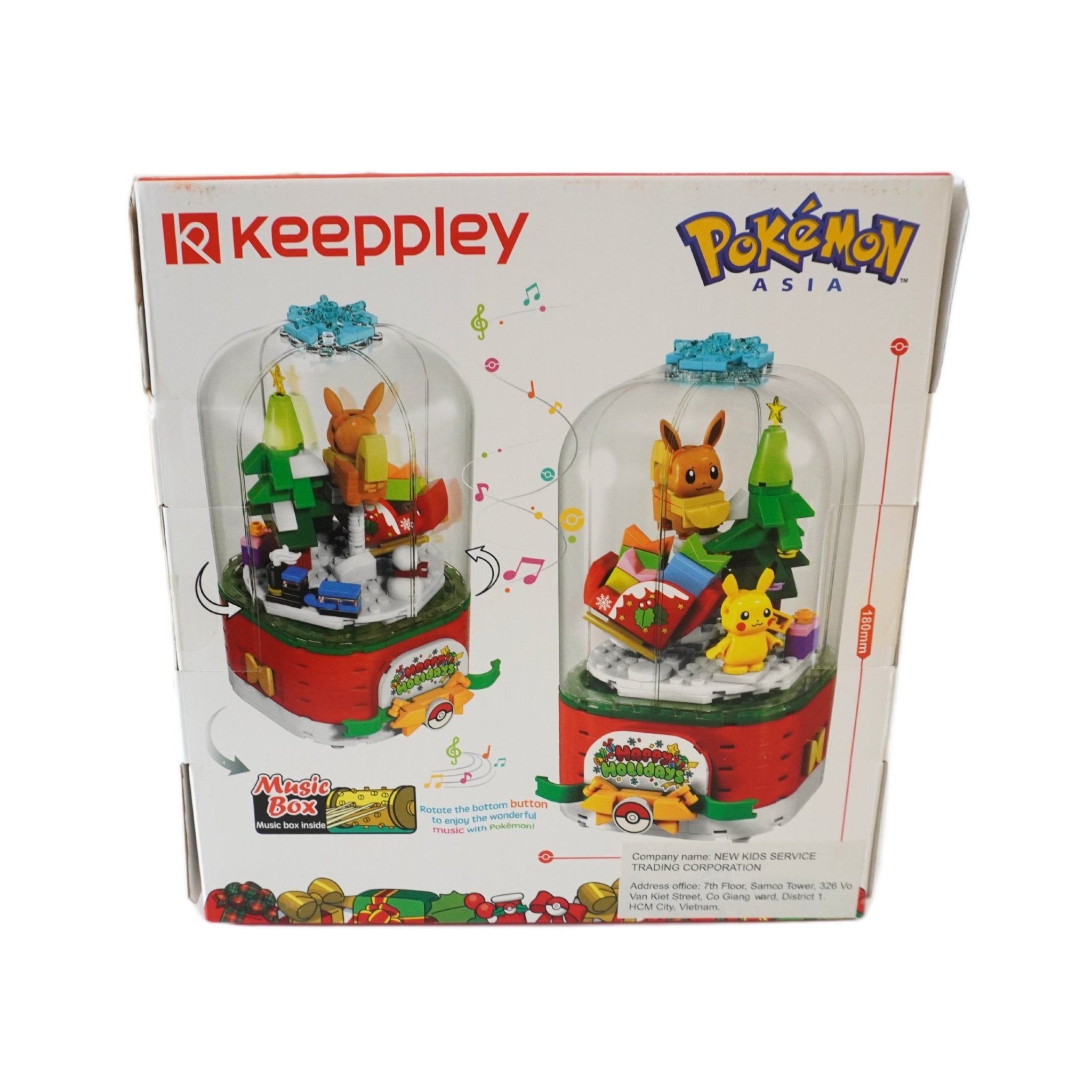 Pokemon Evoli und Pikachu Weihnachtskugel Klemmbaustein Set