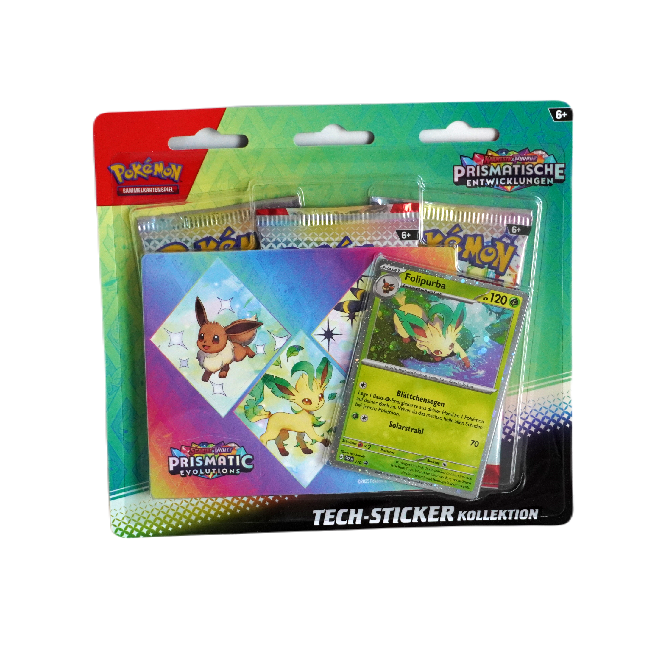 Pokemon 3er Tech Sticker Blister Prismatic Evolution DE